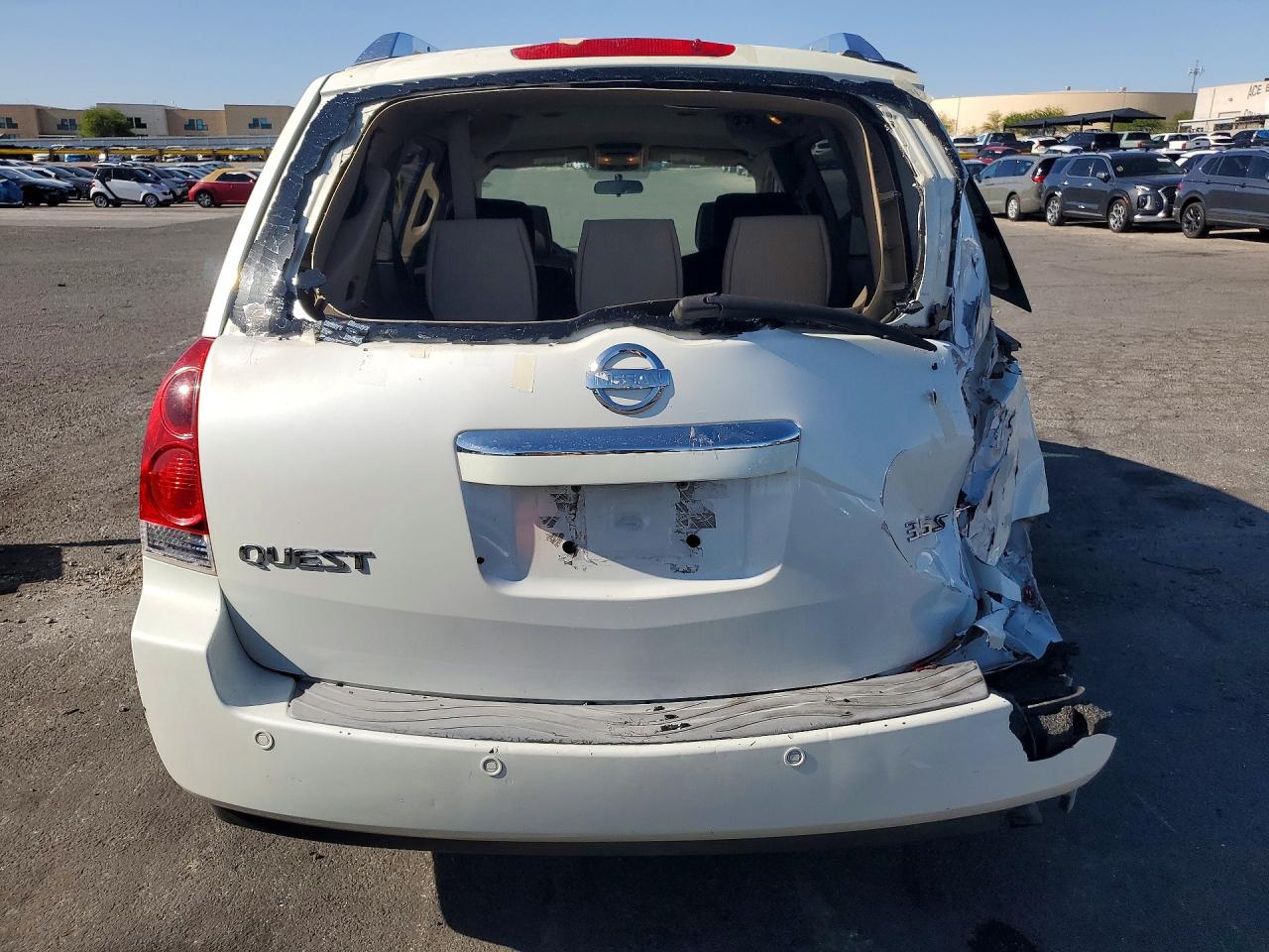 2007 Niss Quest Van White vin: 5N1BV28U97N110700
