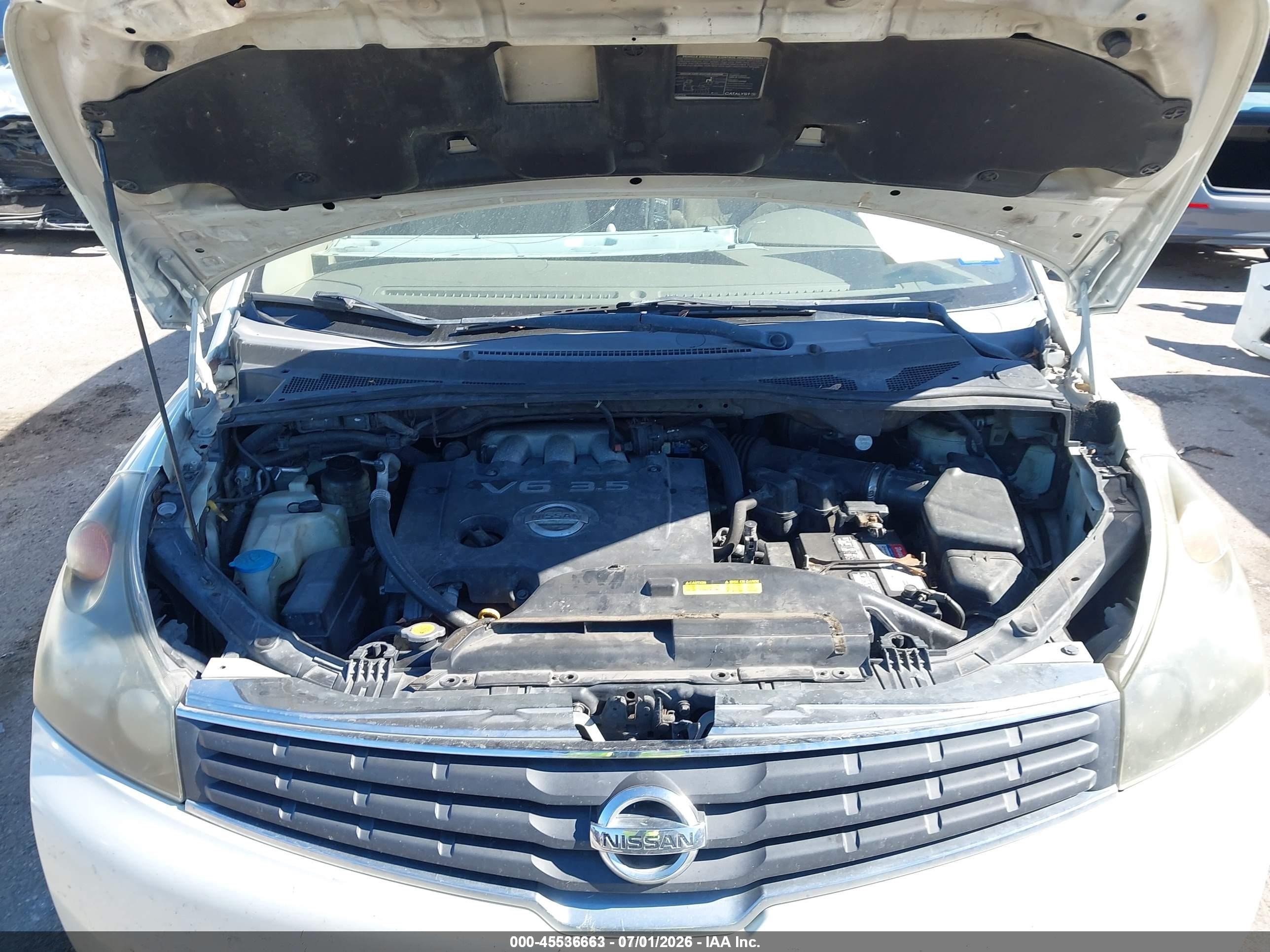 2007 Nissan Quest 3.5 Белый vin: 5N1BV28U97N143129