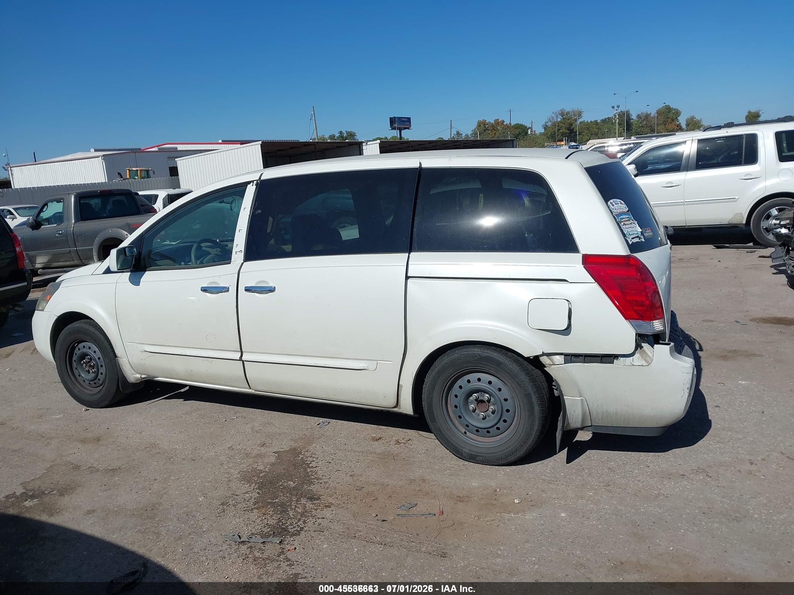 2007 Nissan Quest 3.5 Белый vin: 5N1BV28U97N143129