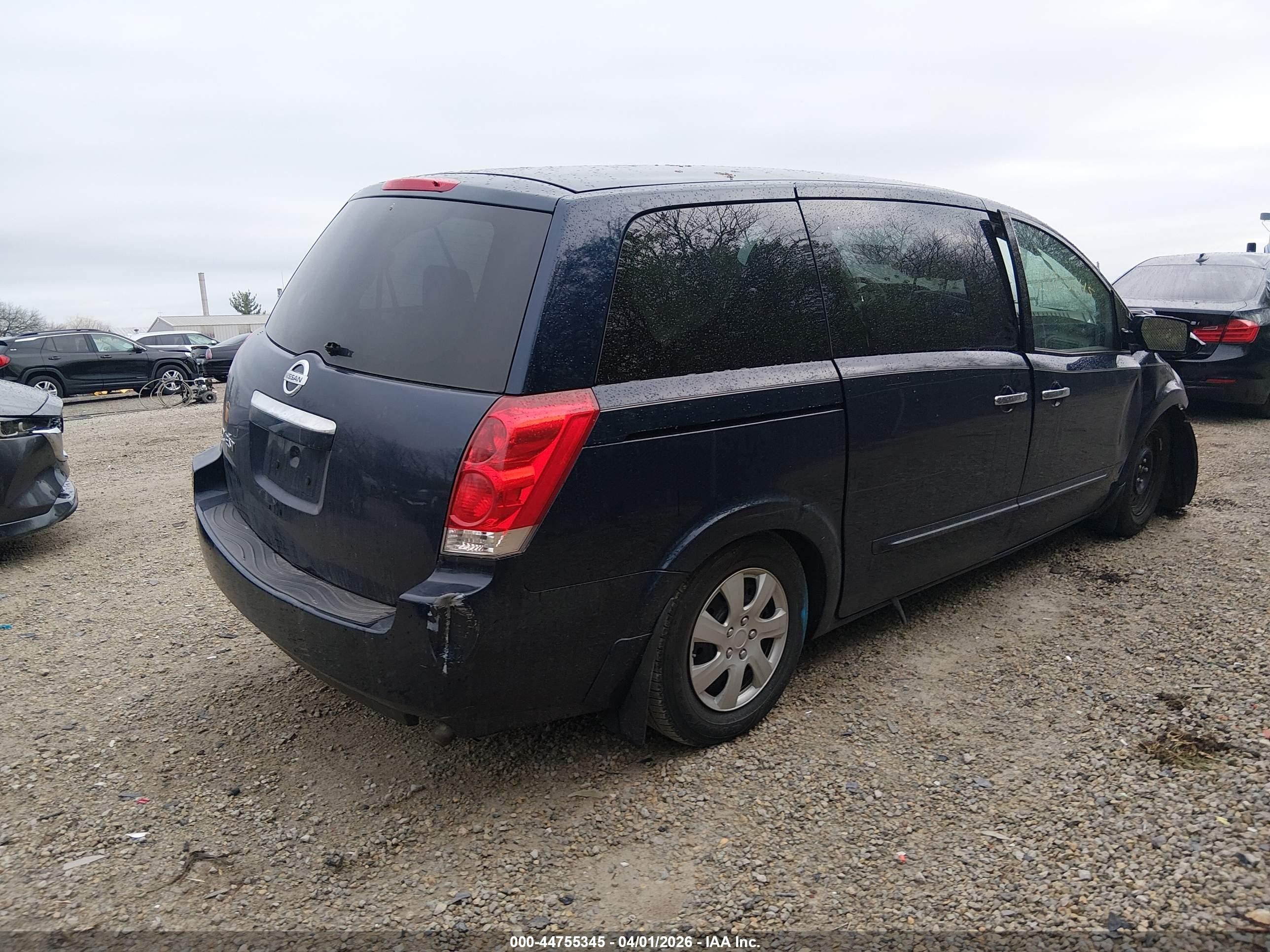 2008 Nissan Quest 3.5 Blue vin: 5N1BV28U98N114716