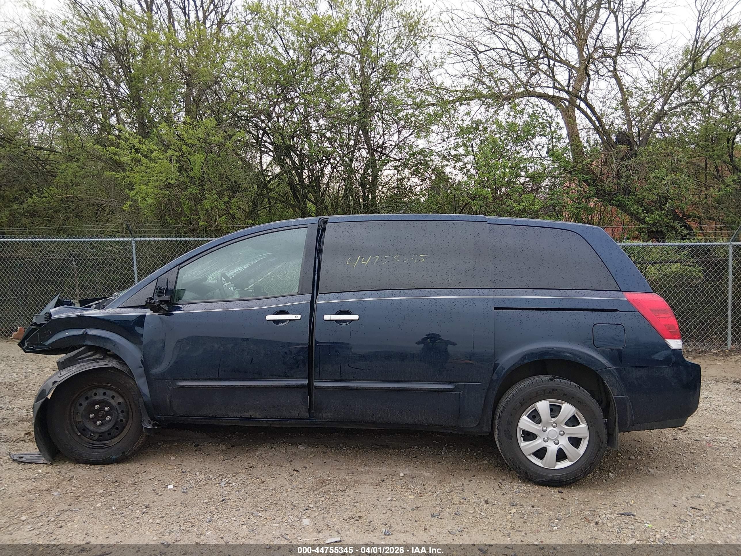 2008 Nissan Quest 3.5 Blue vin: 5N1BV28U98N114716