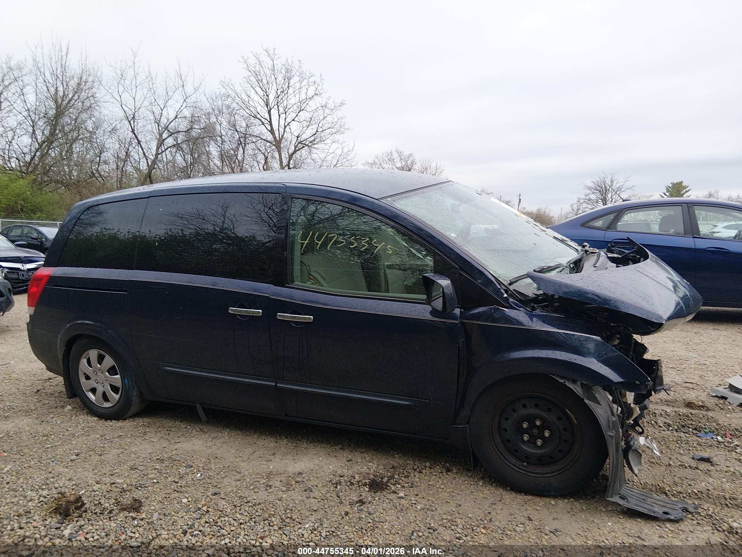2008 Nissan Quest 3.5 Blue vin: 5N1BV28U98N114716