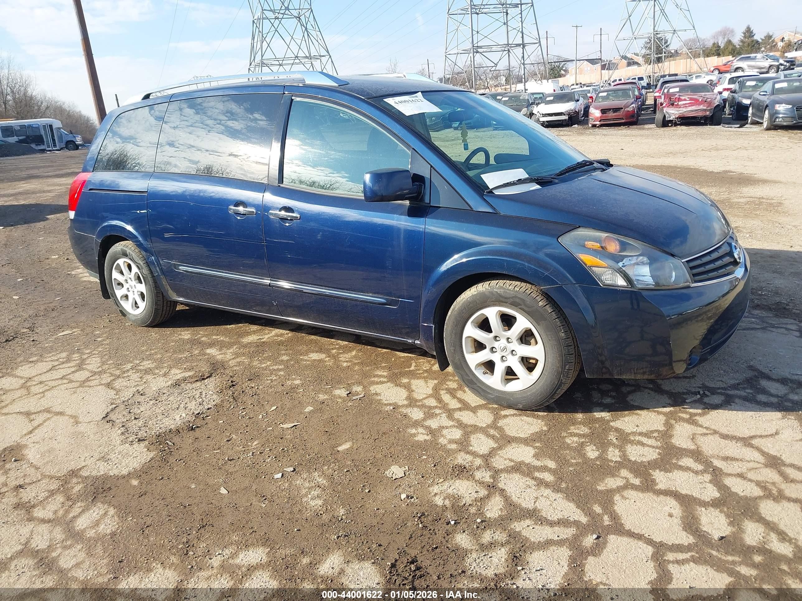 2009 Nissan Quest 3.5 S Blue vin: 5N1BV28U99N102129