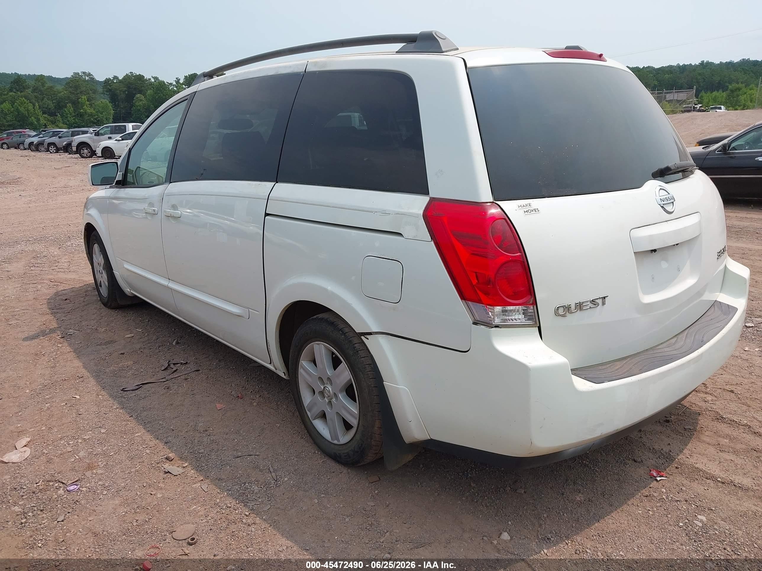 2004 Nissan Quest 3.5 Sl White vin: 5N1BV28UX4N338927