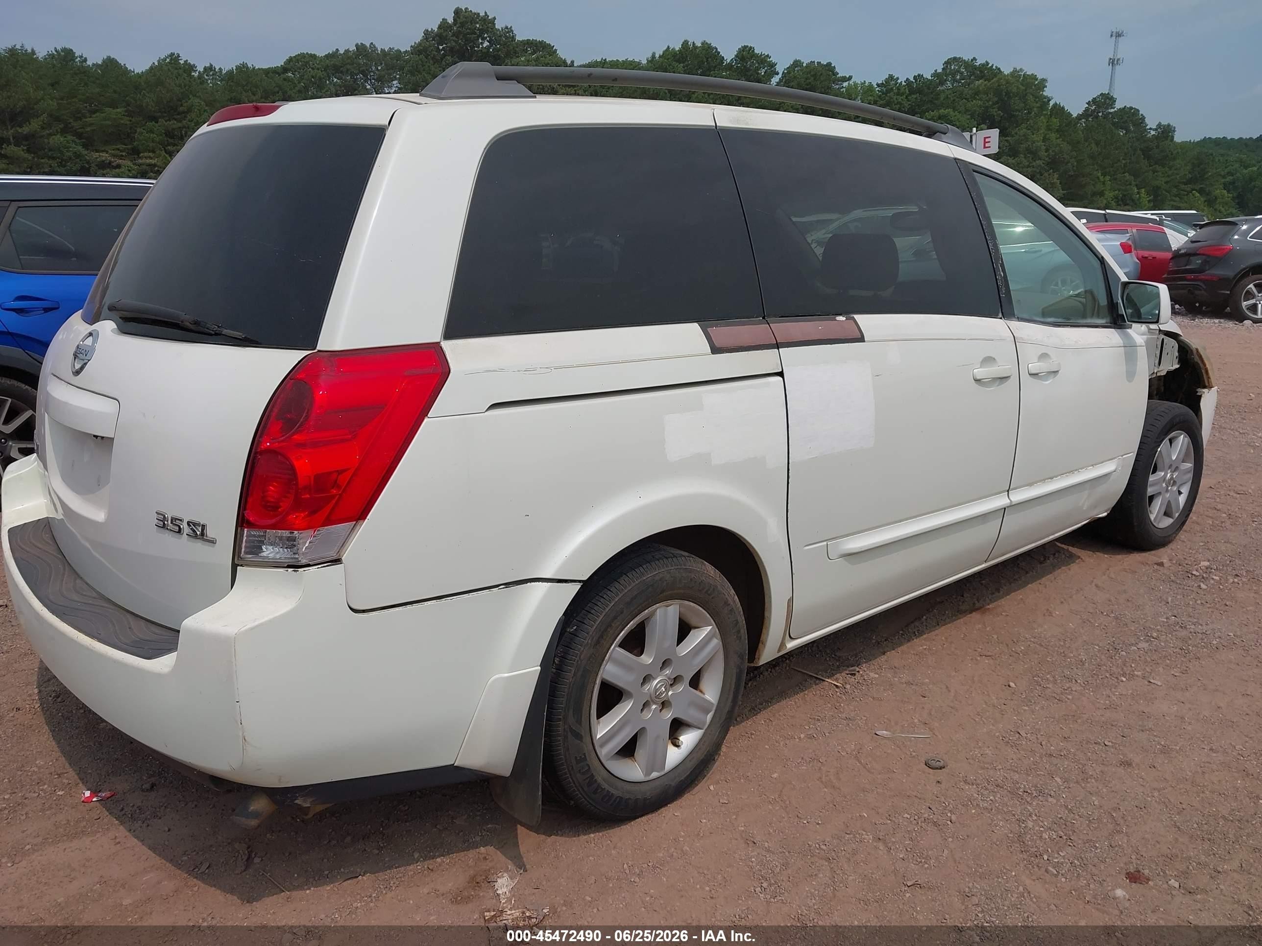 2004 Nissan Quest 3.5 Sl White vin: 5N1BV28UX4N338927