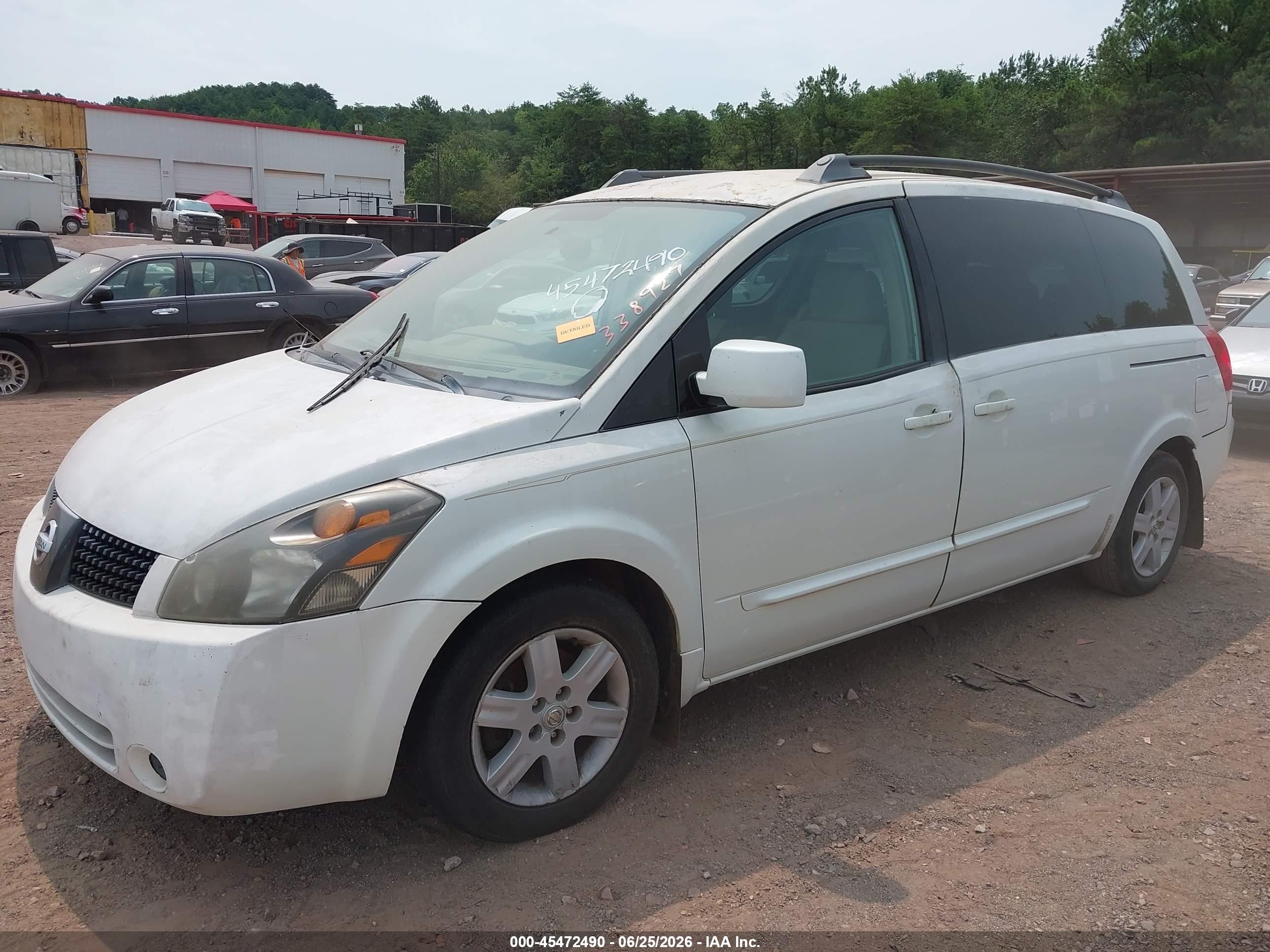 2004 Nissan Quest 3.5 Sl White vin: 5N1BV28UX4N338927