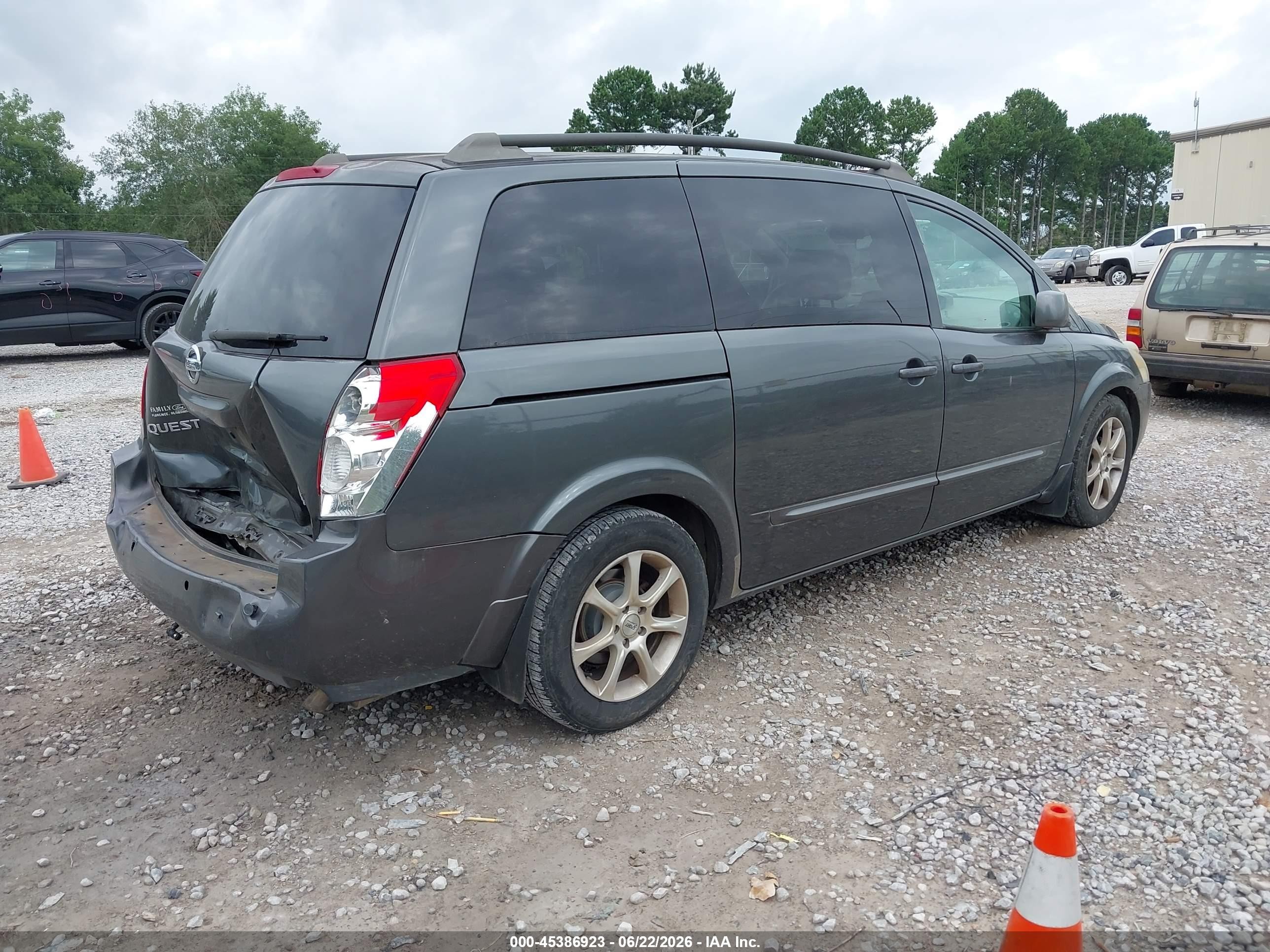 2006 Nissan Quest 3.5 Se Gray vin: 5N1BV28UX6N117704
