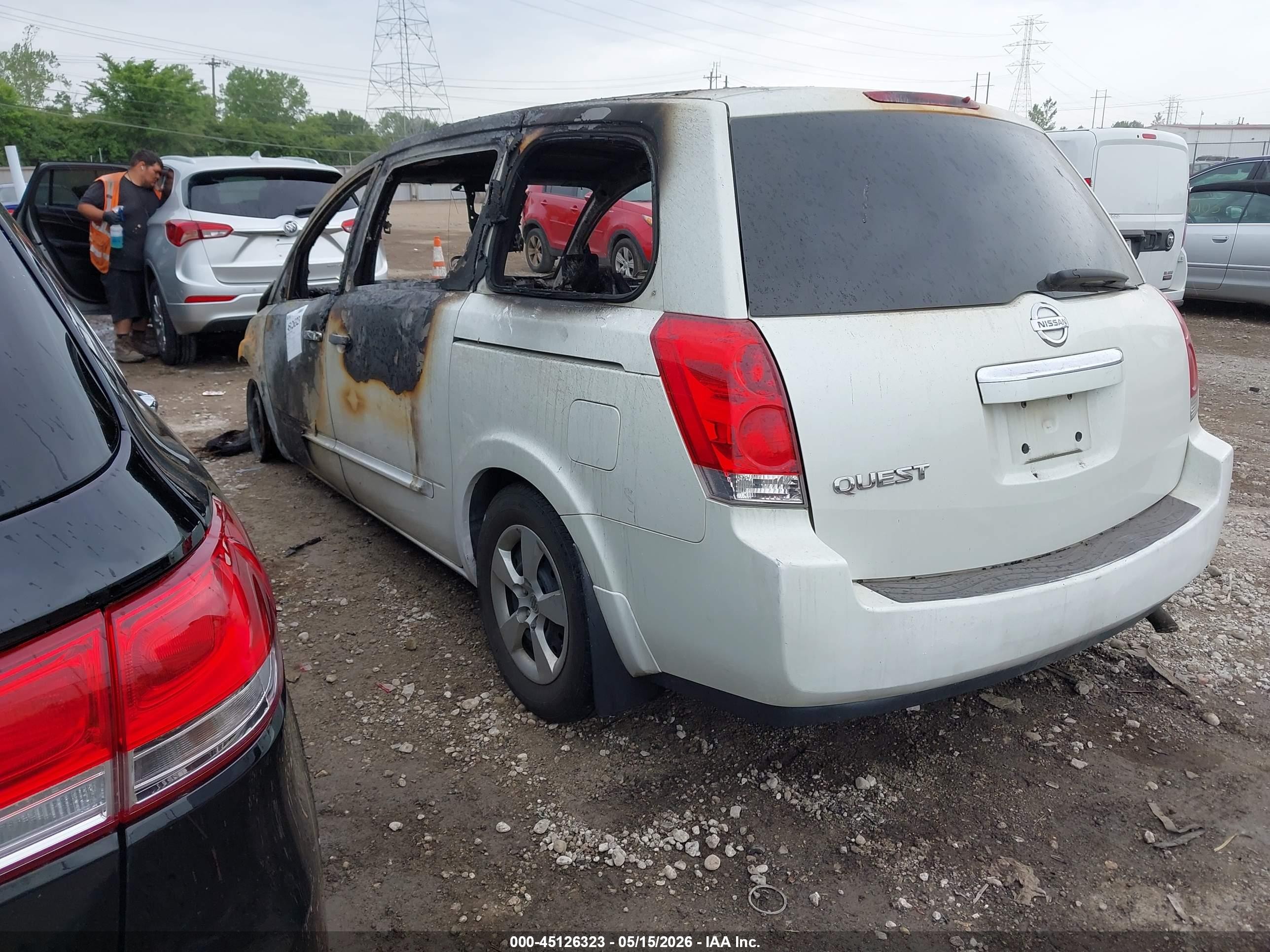 2008 Nissan Quest 3.5 White vin: 5N1BV28UX8N107628