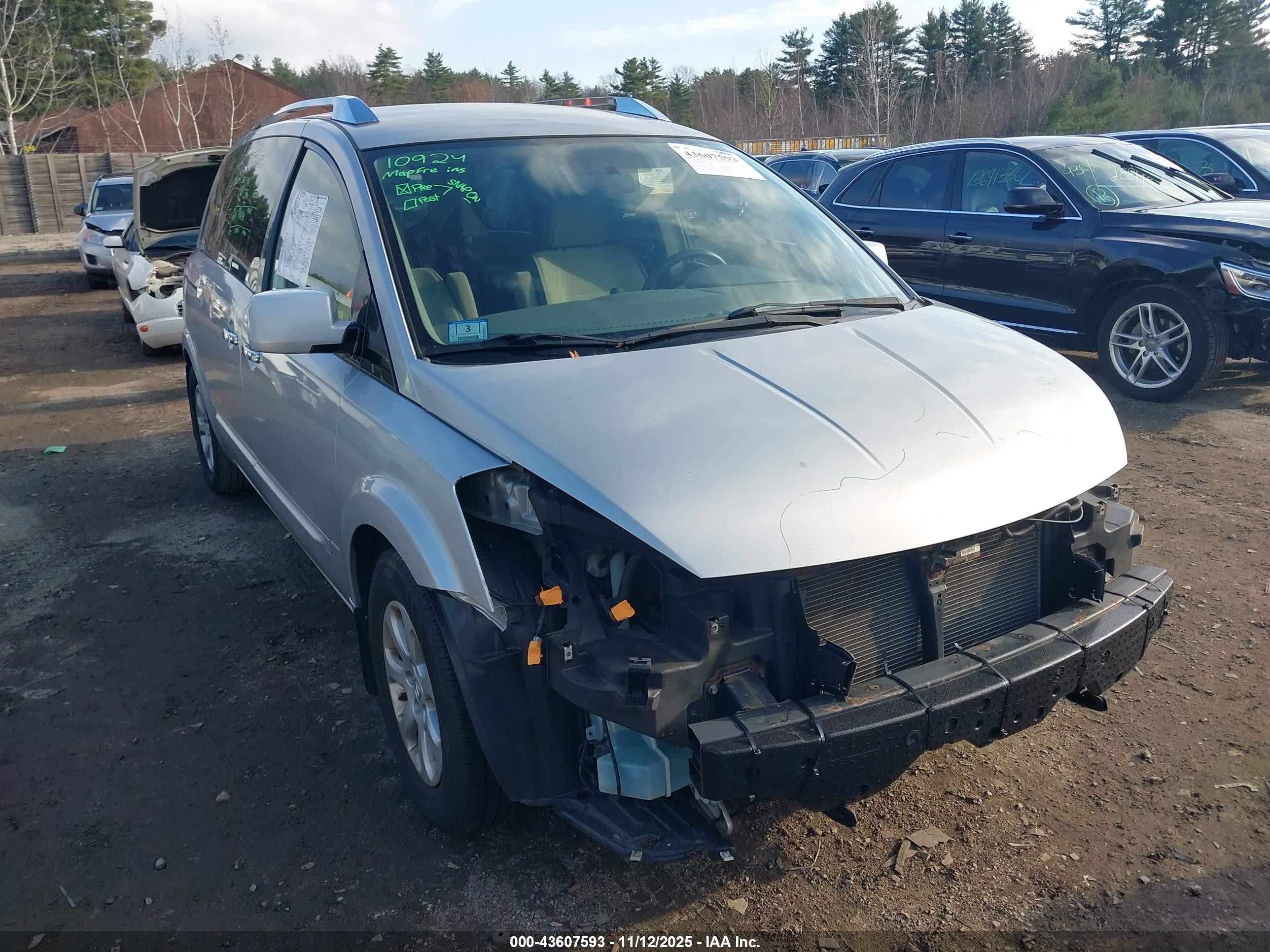 2008 Nissan Quest 3.5 S Silver vin: 5N1BV28UX8N119939