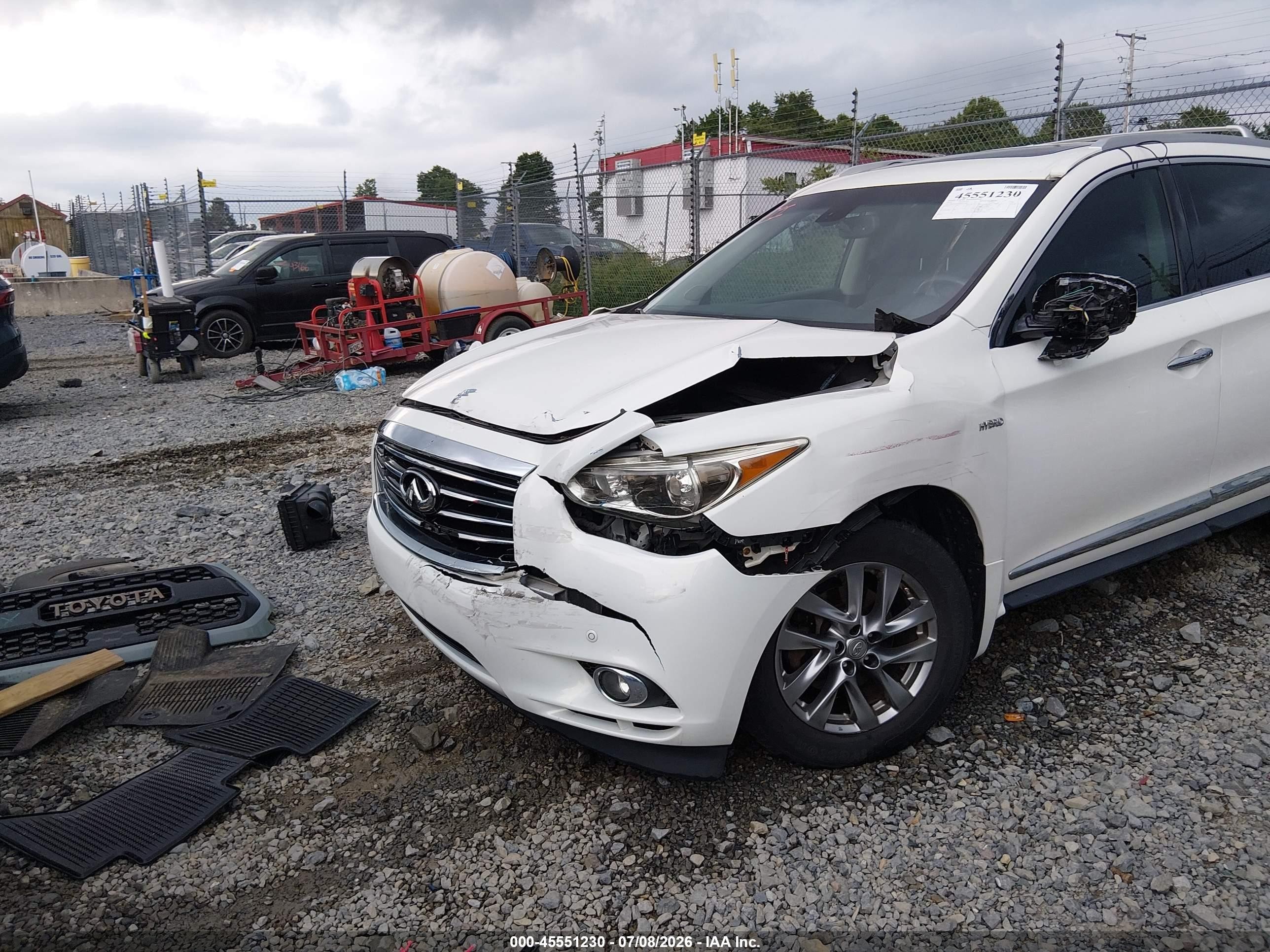 2014 Infiniti Qx60 Hybrid   White vin: 5N1CL0MM2EC514001