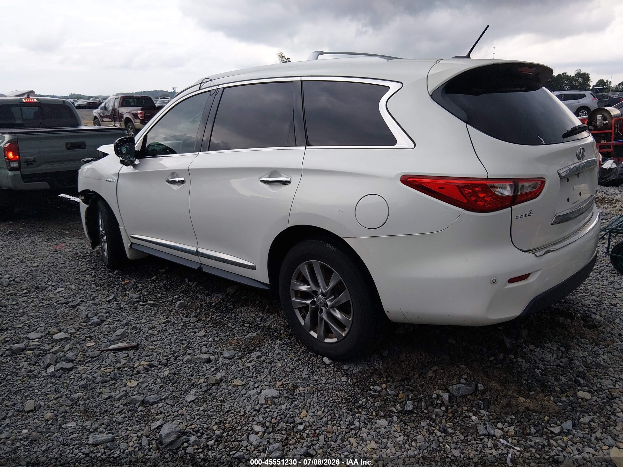 2014 Infiniti Qx60 Hybrid   White vin: 5N1CL0MM2EC514001