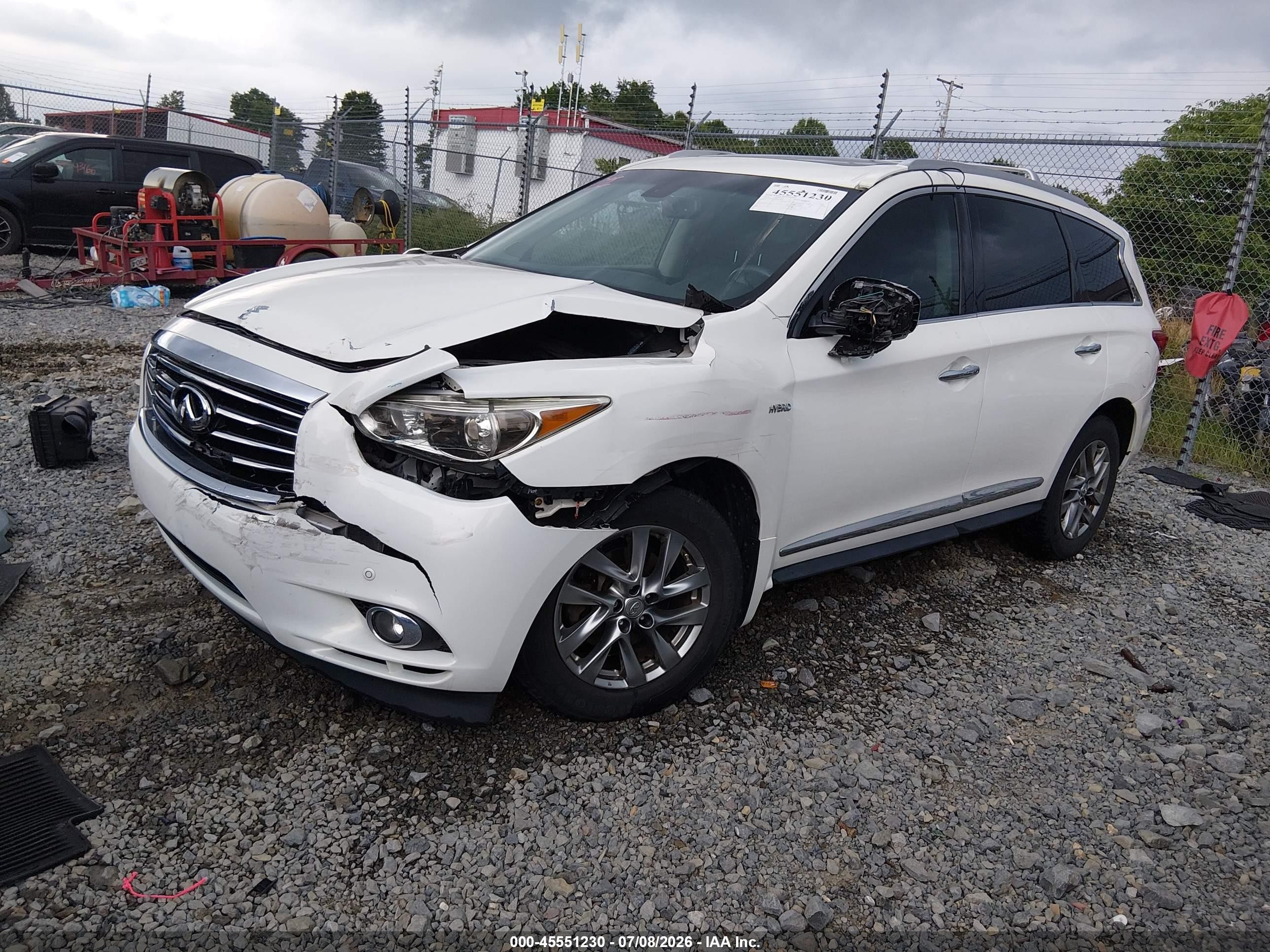 2014 Infiniti Qx60 Hybrid   White vin: 5N1CL0MM2EC514001