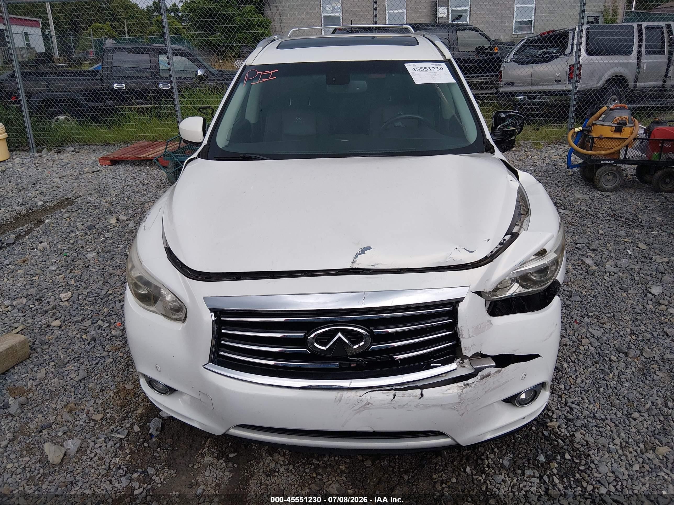 2014 Infiniti Qx60 Hybrid   White vin: 5N1CL0MM2EC514001