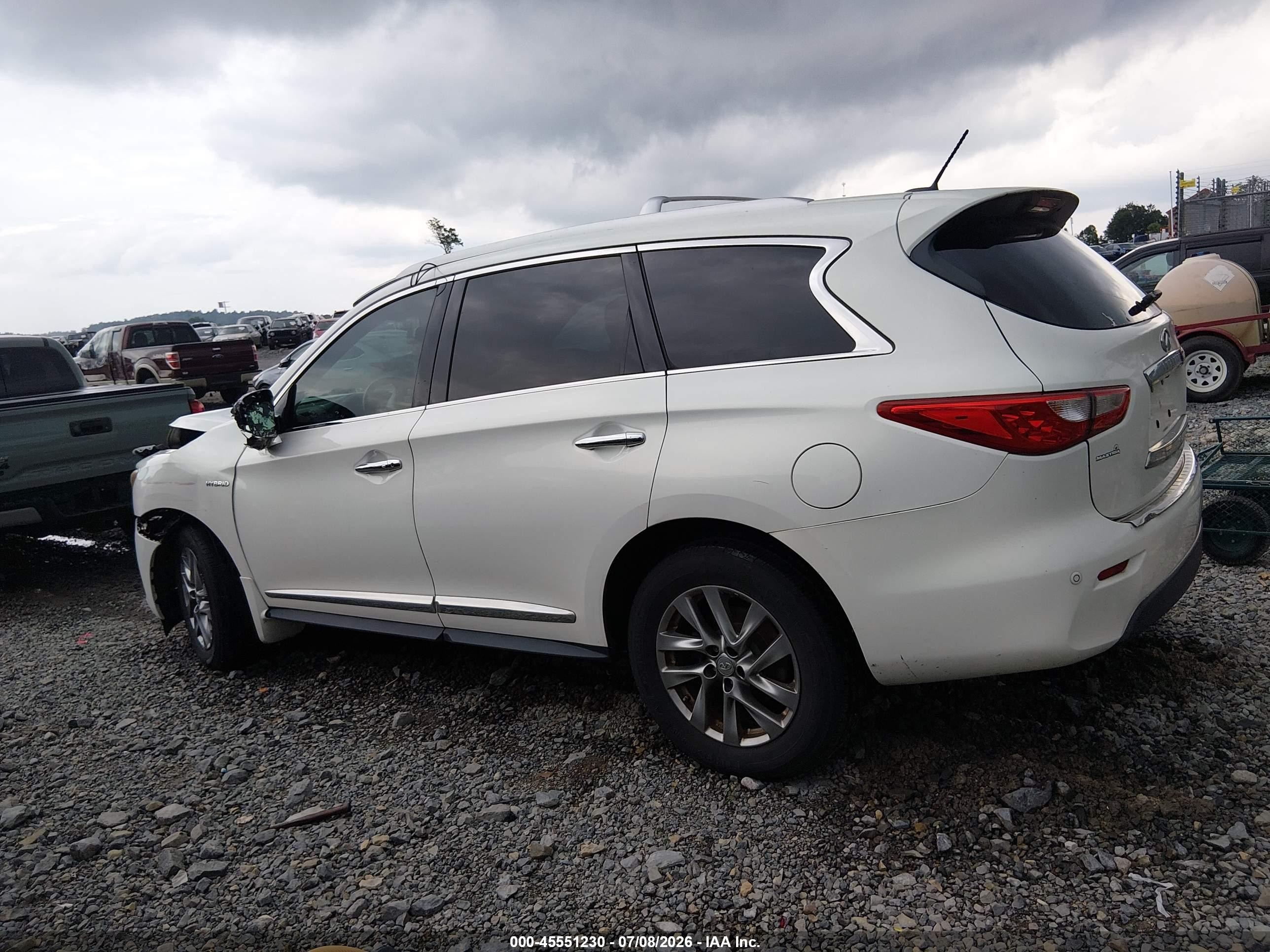 2014 Infiniti Qx60 Hybrid   White vin: 5N1CL0MM2EC514001