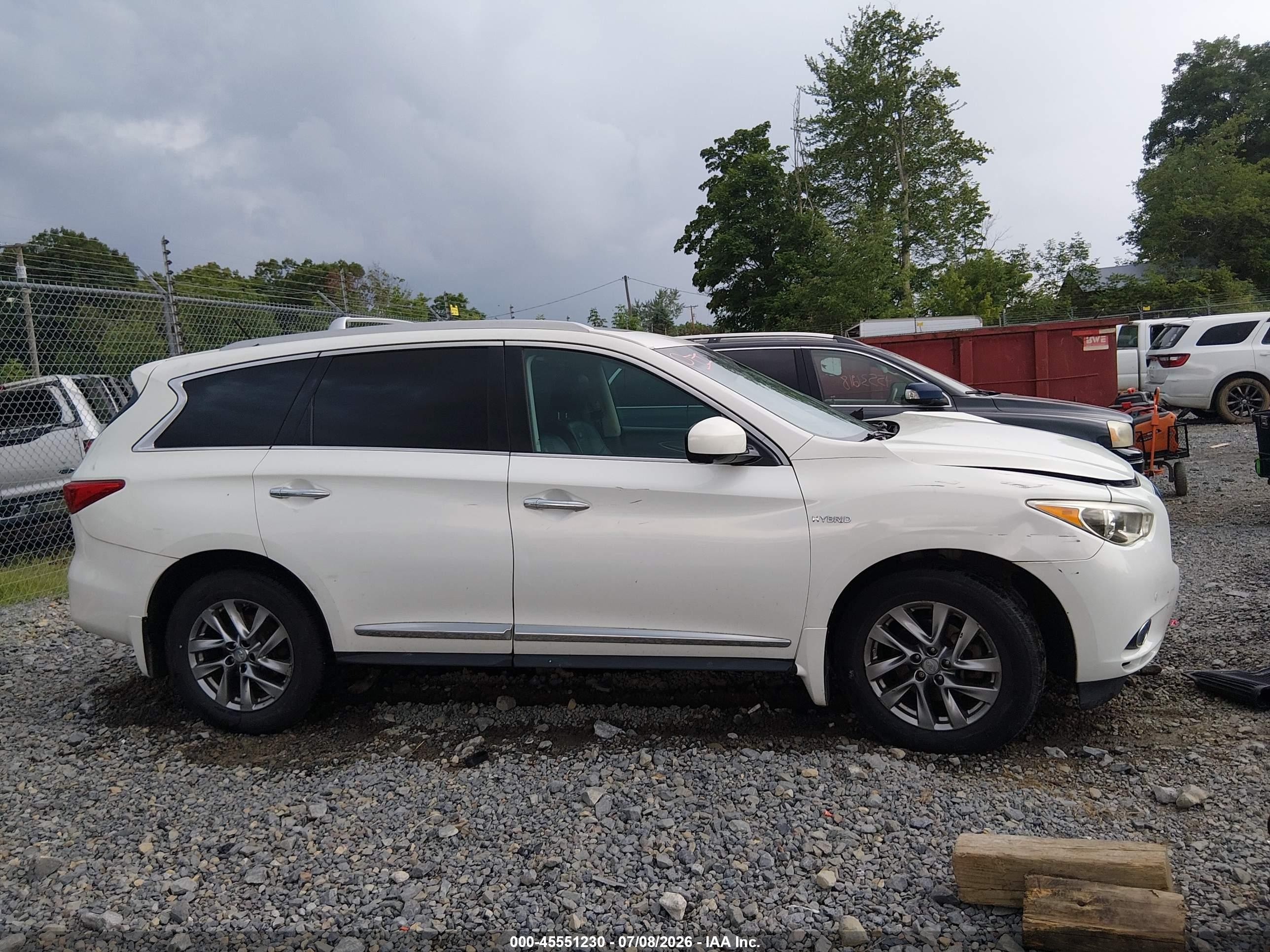 2014 Infiniti Qx60 Hybrid   White vin: 5N1CL0MM2EC514001