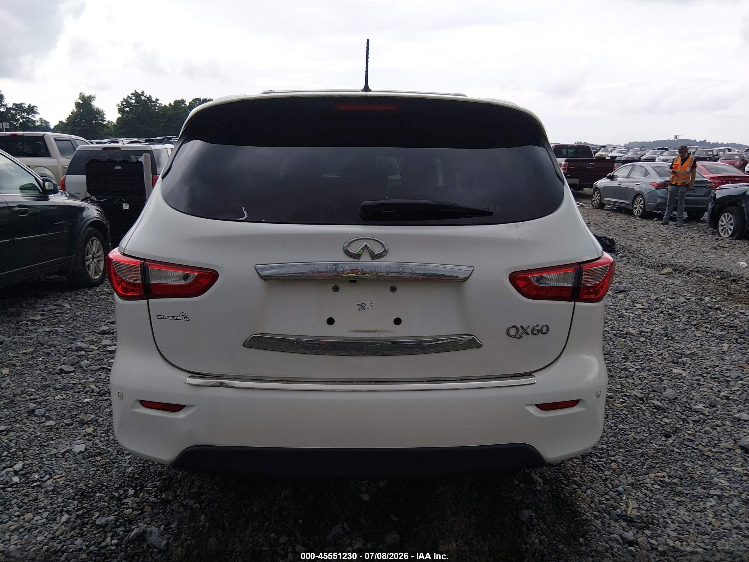 2014 Infiniti Qx60 Hybrid   White vin: 5N1CL0MM2EC514001