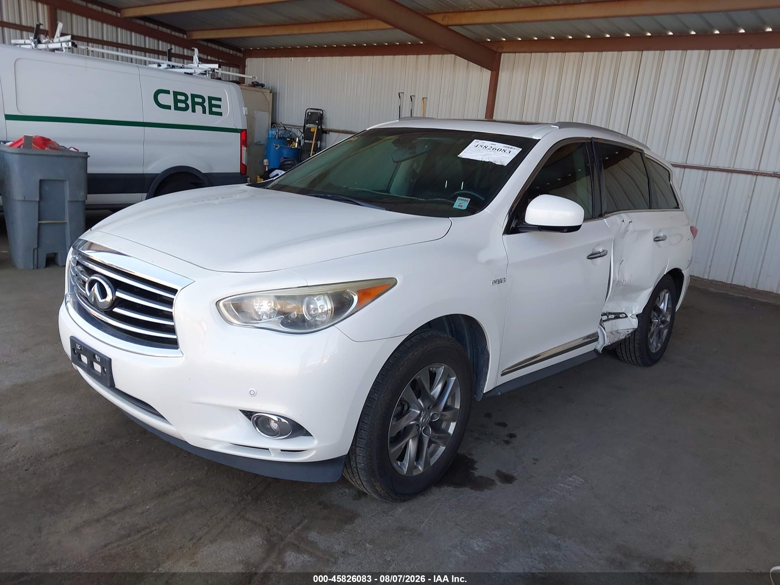 2014 Infiniti Qx60 Hybrid   White vin: 5N1CL0MM4EC525145