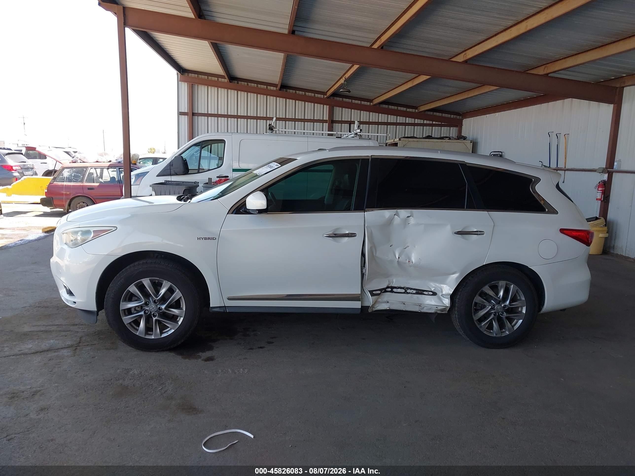 2014 Infiniti Qx60 Hybrid   White vin: 5N1CL0MM4EC525145