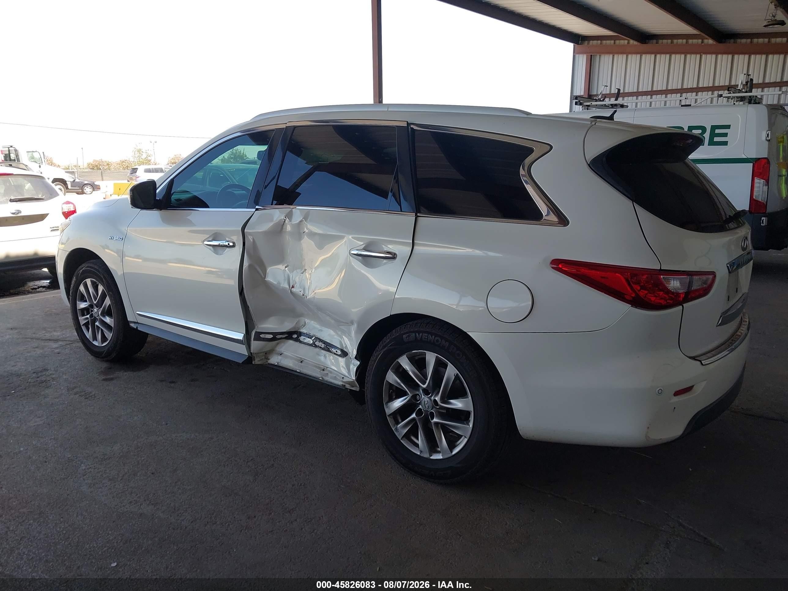 2014 Infiniti Qx60 Hybrid   White vin: 5N1CL0MM4EC525145