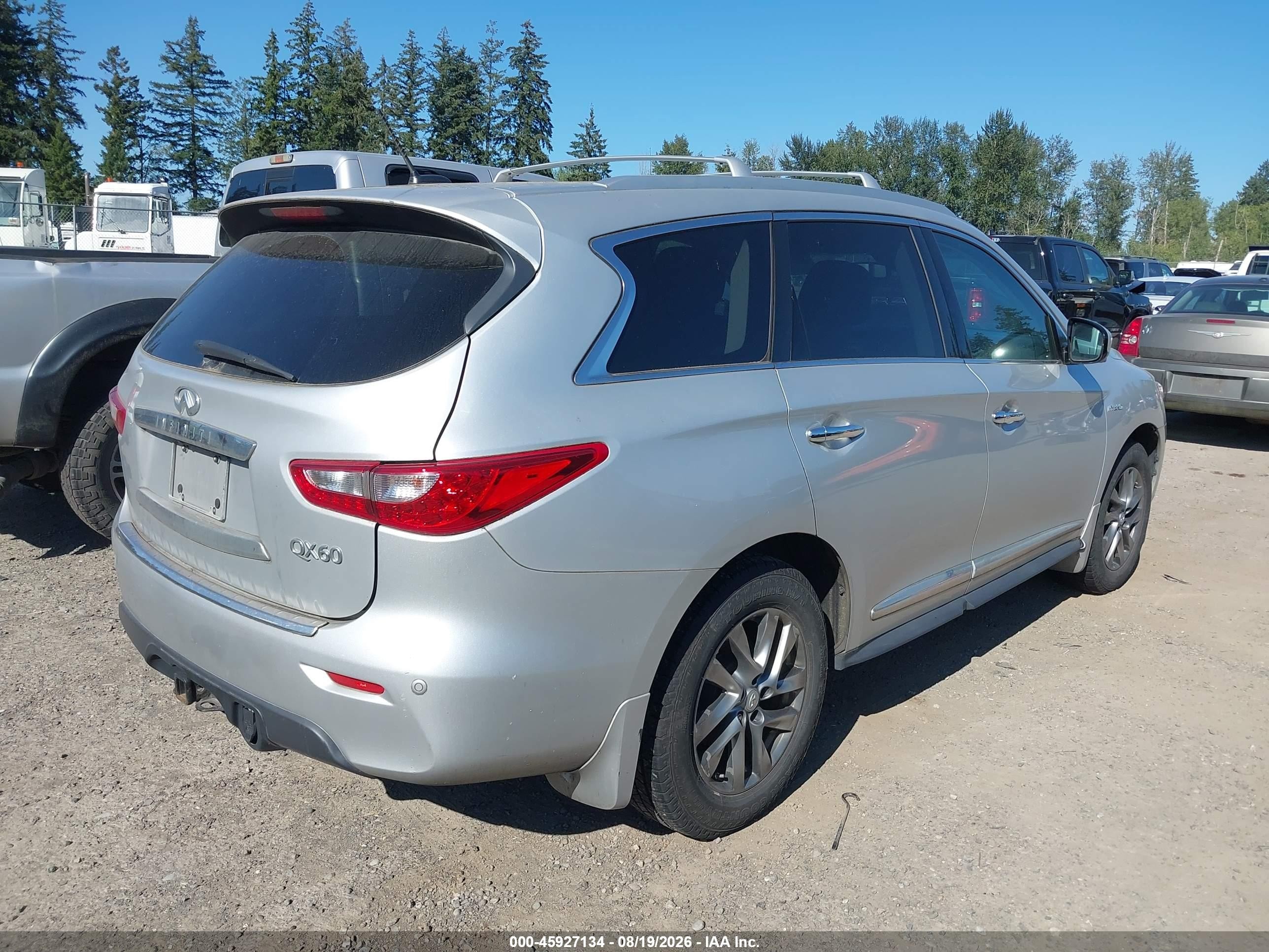 2014 Infiniti Qx60 Hybrid   Серебряный vin: 5N1CL0MM6EC519315