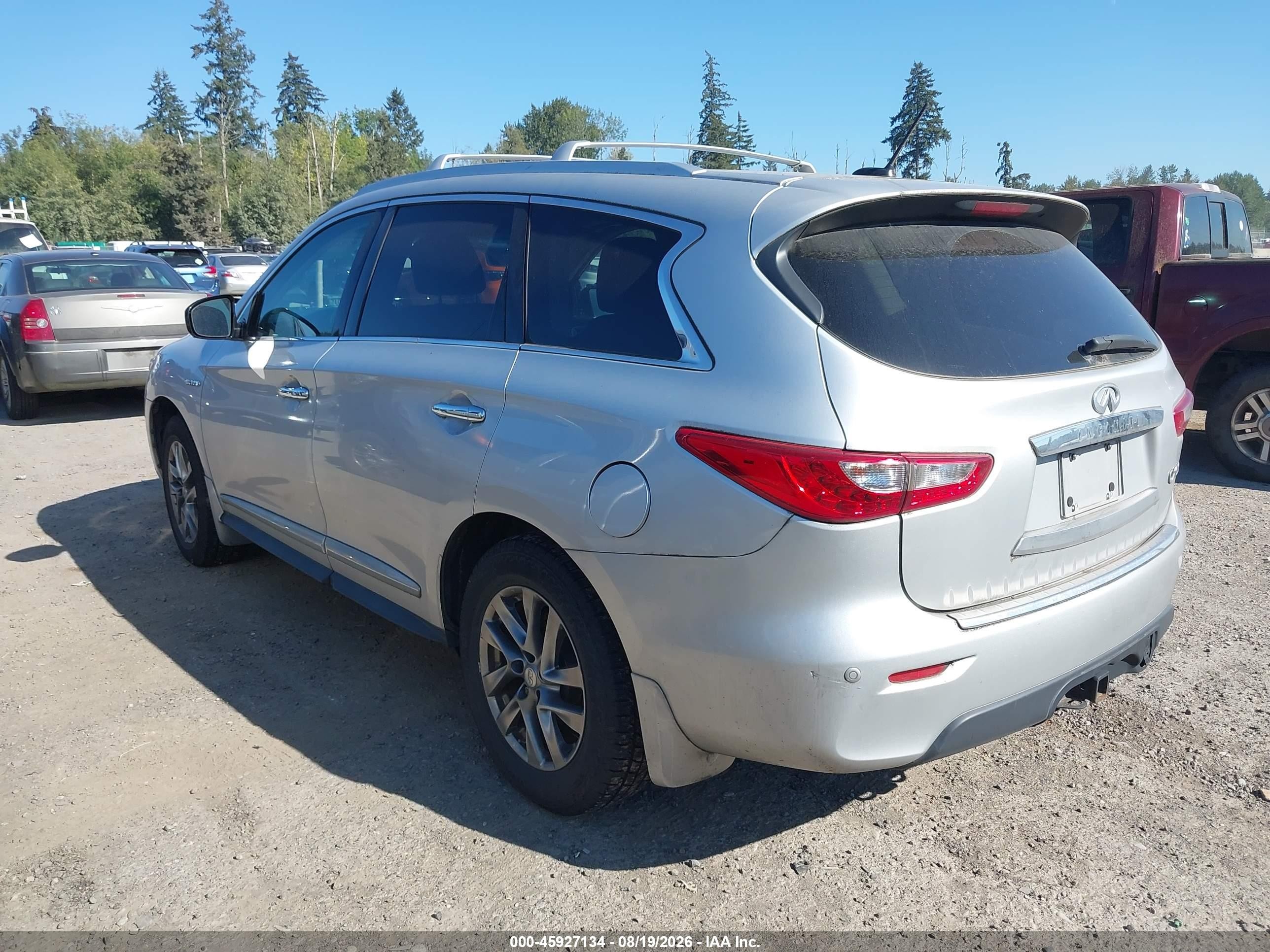 2014 Infiniti Qx60 Hybrid   Серебряный vin: 5N1CL0MM6EC519315