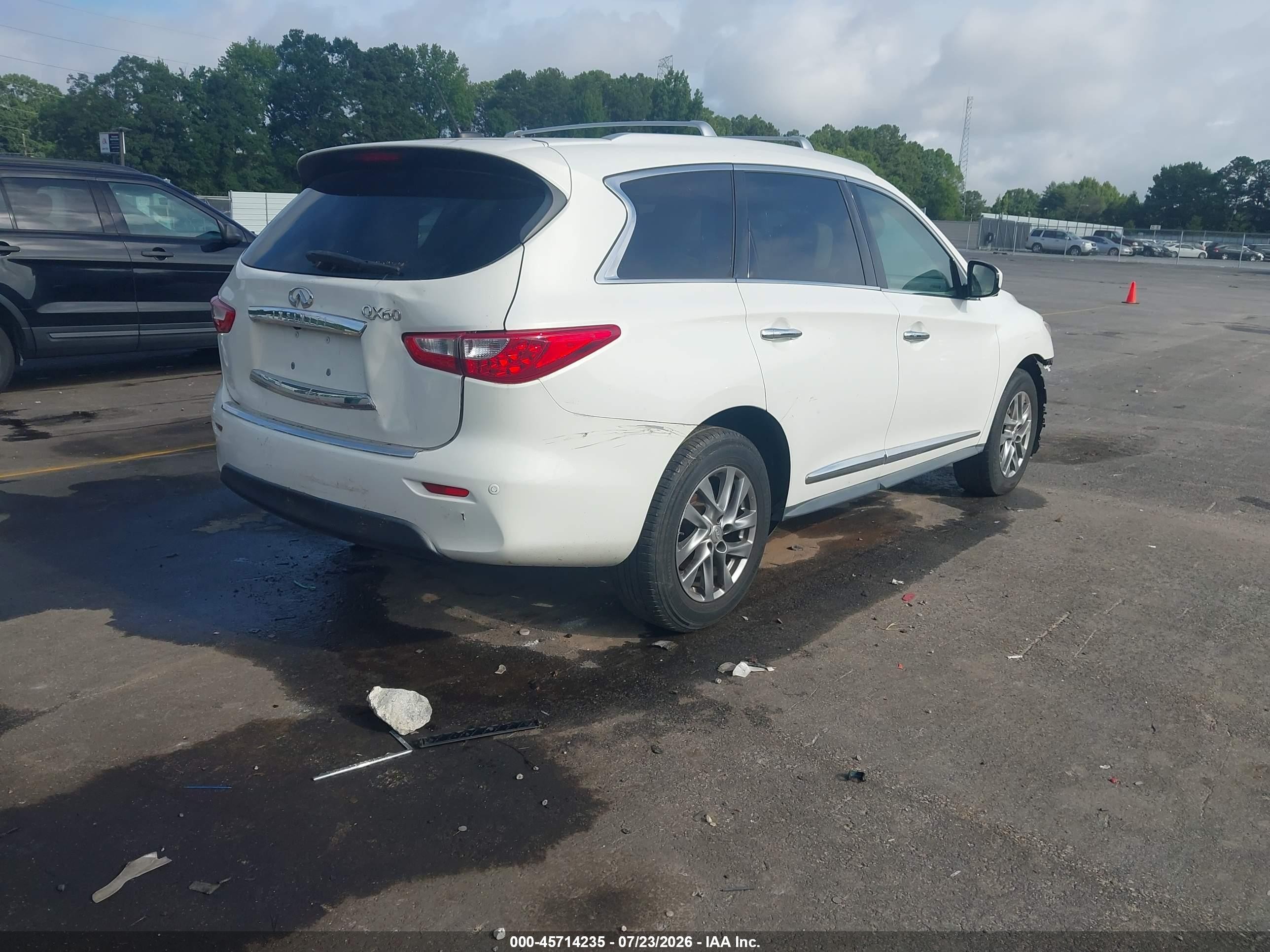 2014 Infiniti Qx60 Hybrid   White vin: 5N1CL0MM7EC516150