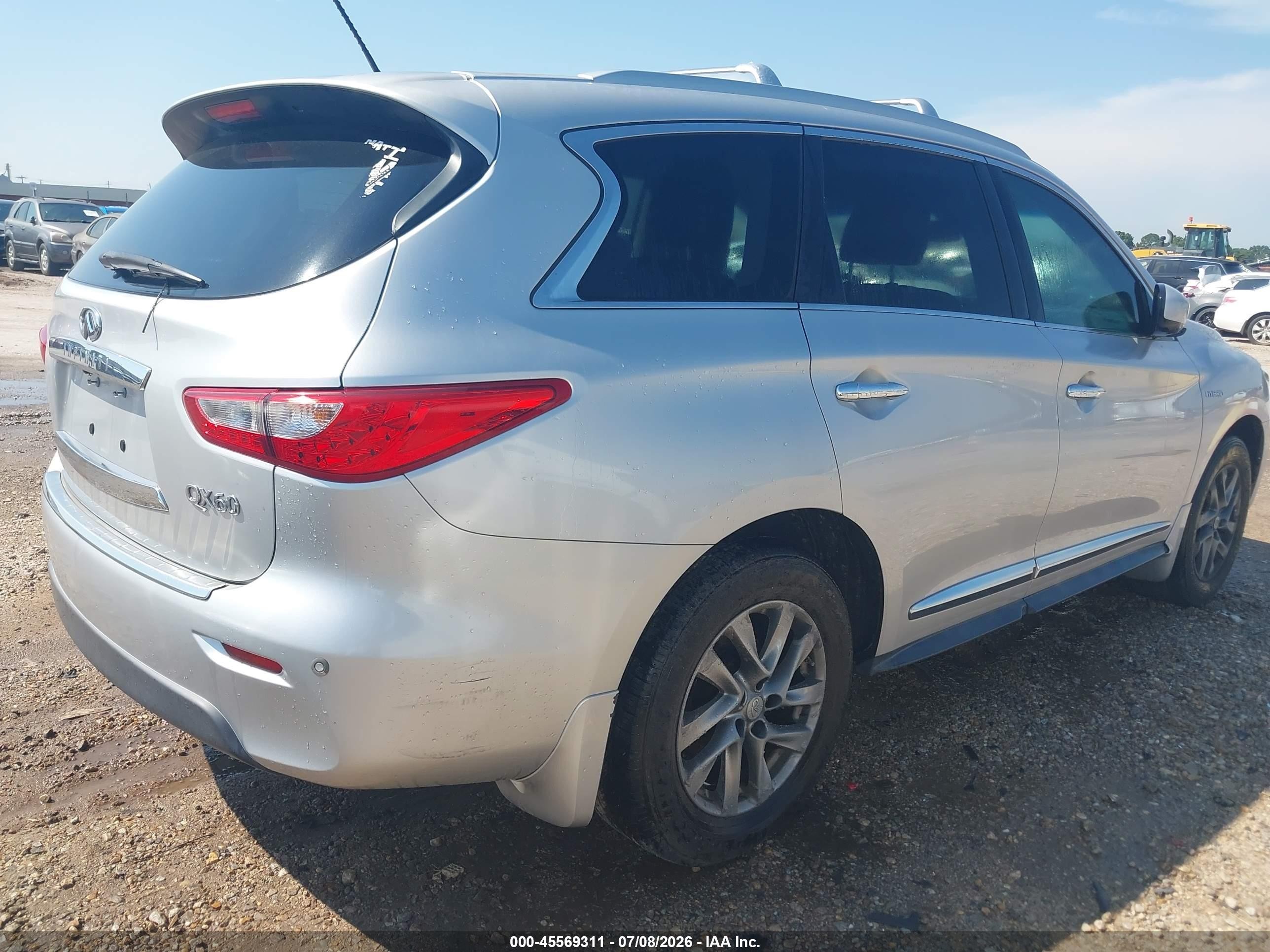 2014 Infiniti Qx60 Hybrid   Silver vin: 5N1CL0MM9EC524234