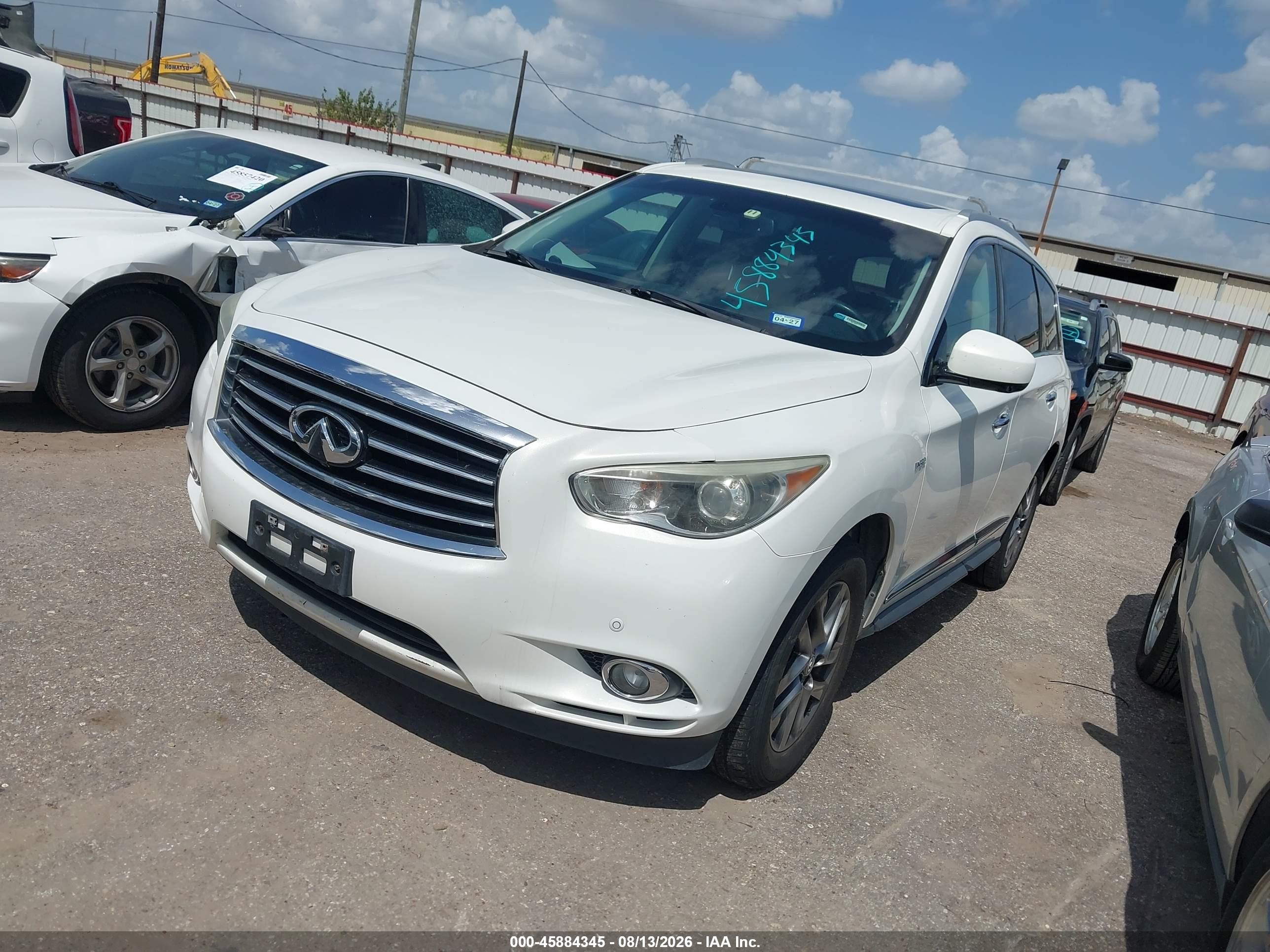 2014 Infiniti Qx60 Hybrid   White vin: 5N1CL0MM9EC545214