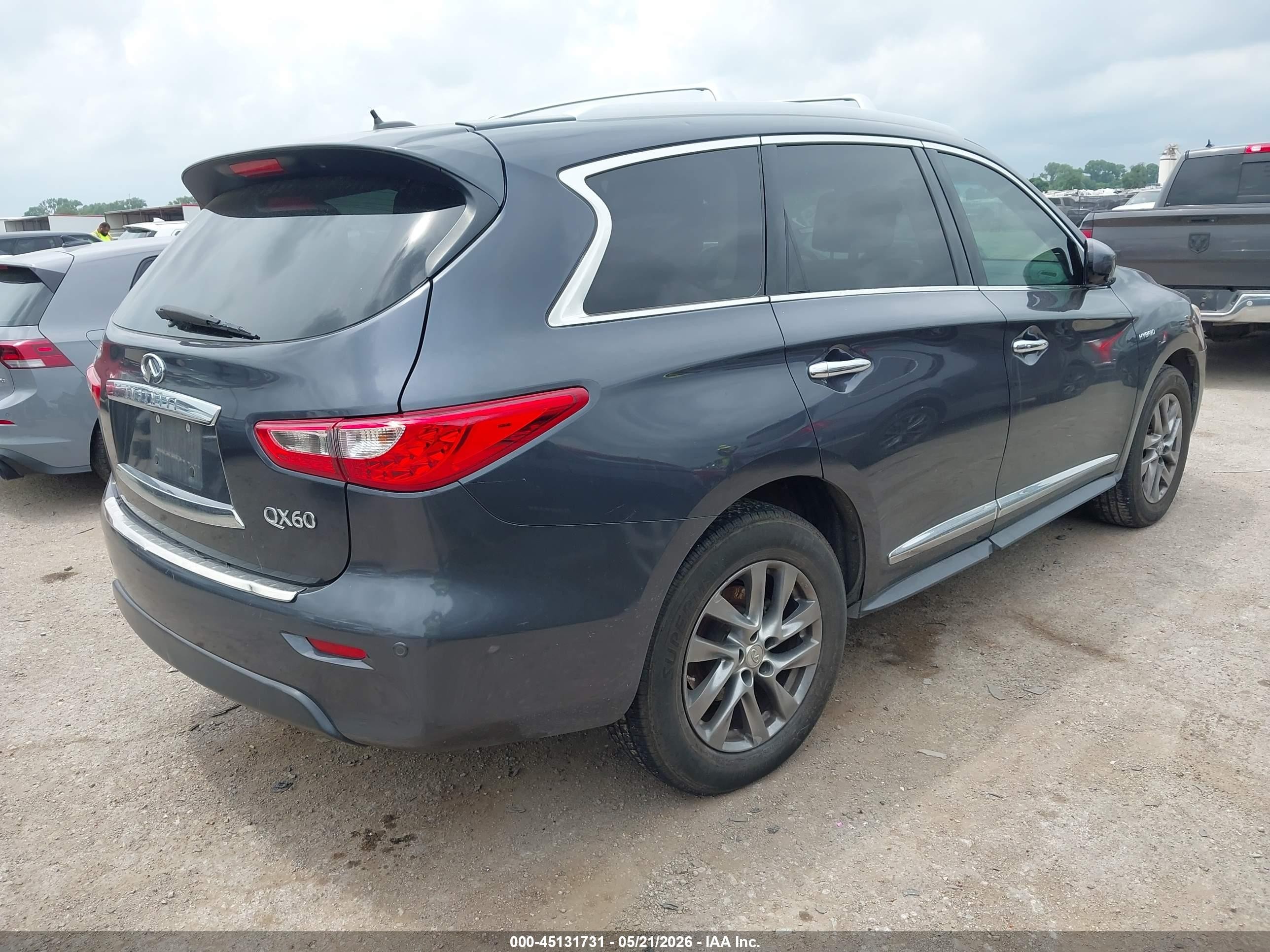 2014 Infiniti Qx60 Hybrid   Gray vin: 5N1CL0MN6EC526404