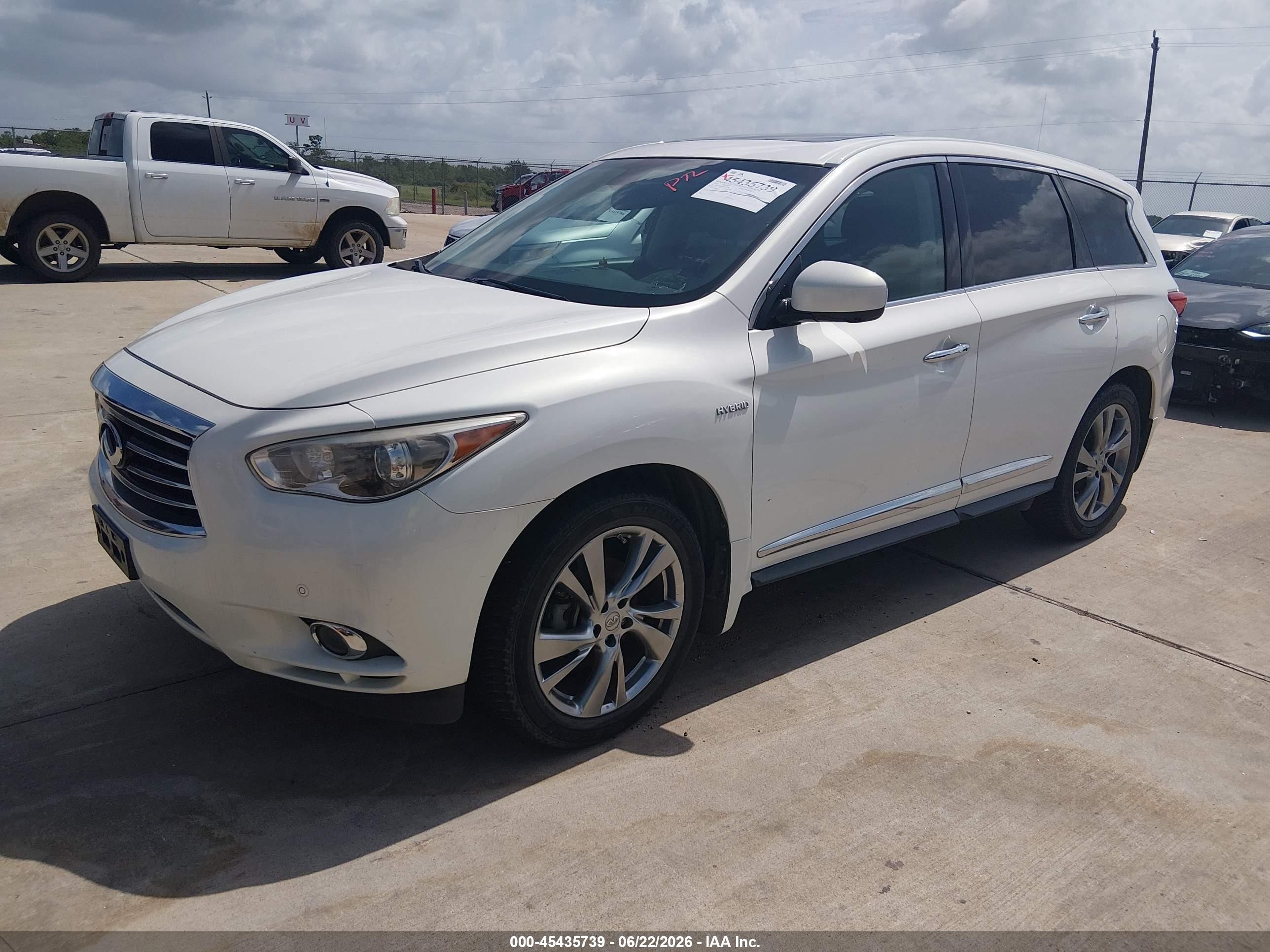 2014 Infiniti Qx60 Hybrid   White vin: 5N1CL0MN8EC514058