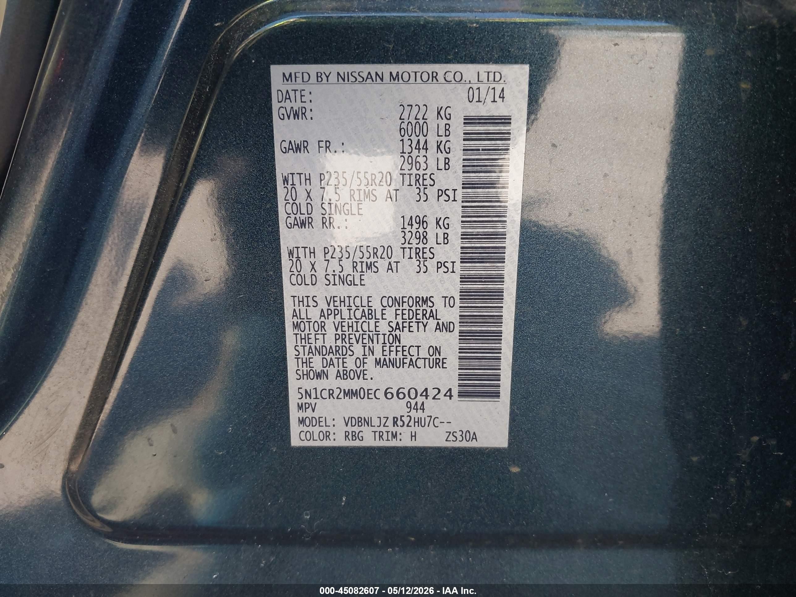 2014 Nissan Pathfinder Hybrid Platinum Dark Blue vin: 5N1CR2MM0EC660424