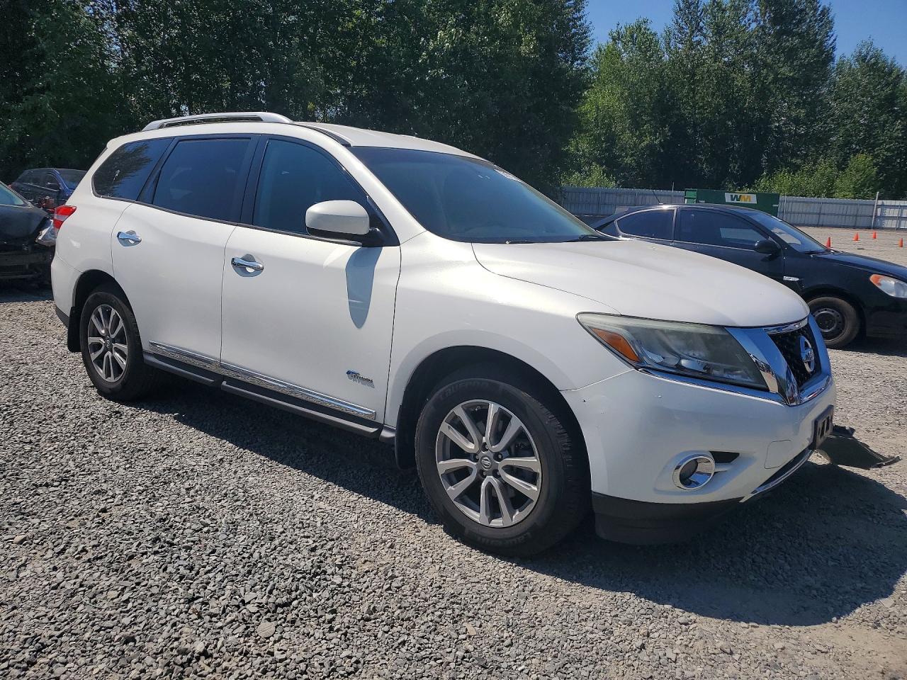 2014 Nissan Pathfinder Hybrid Sl White vin: 5N1CR2MM2EC636254