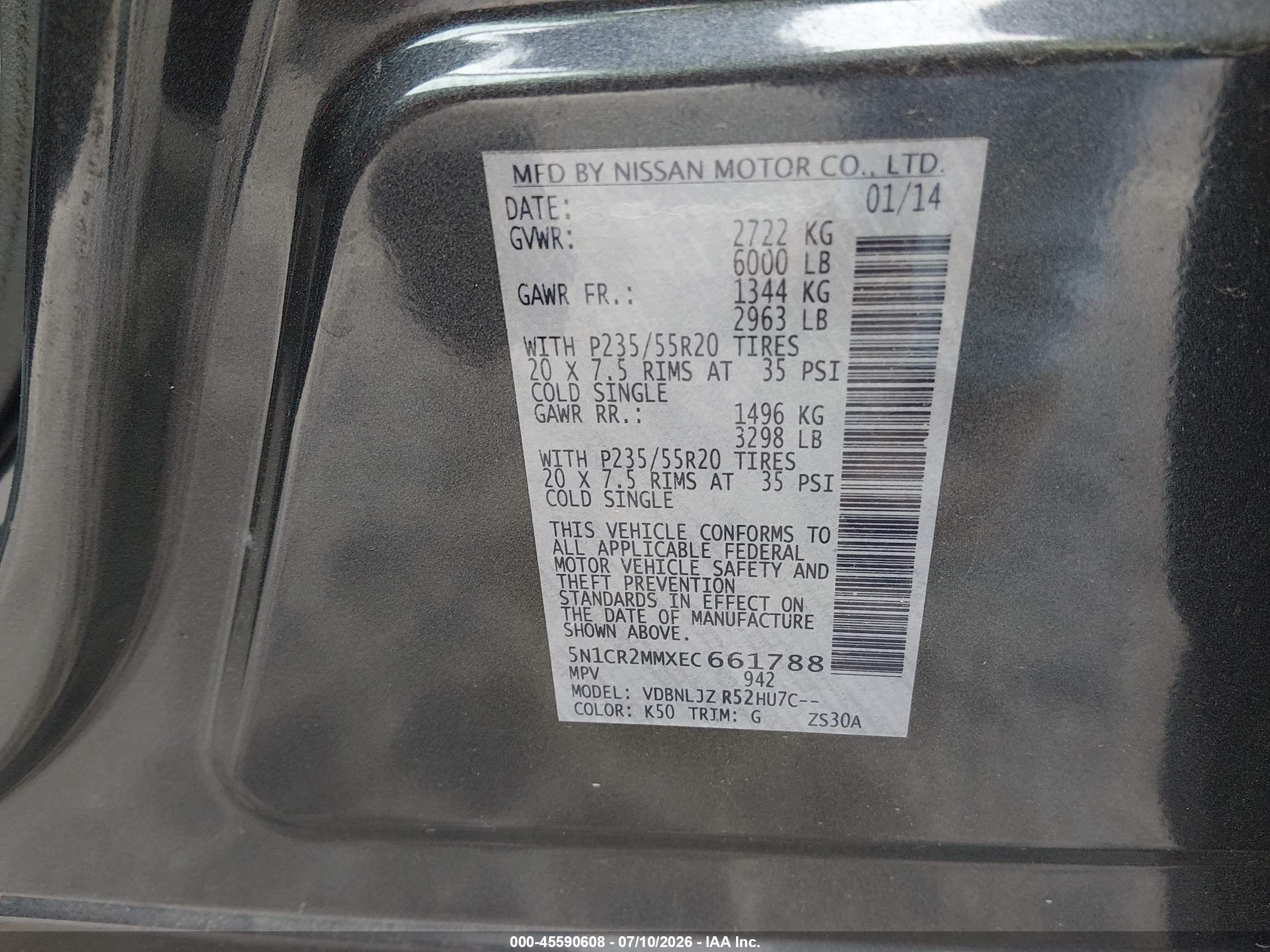 2014 Nissan Pathfinder Hybrid Platinum Серый vin: 5N1CR2MMXEC661788