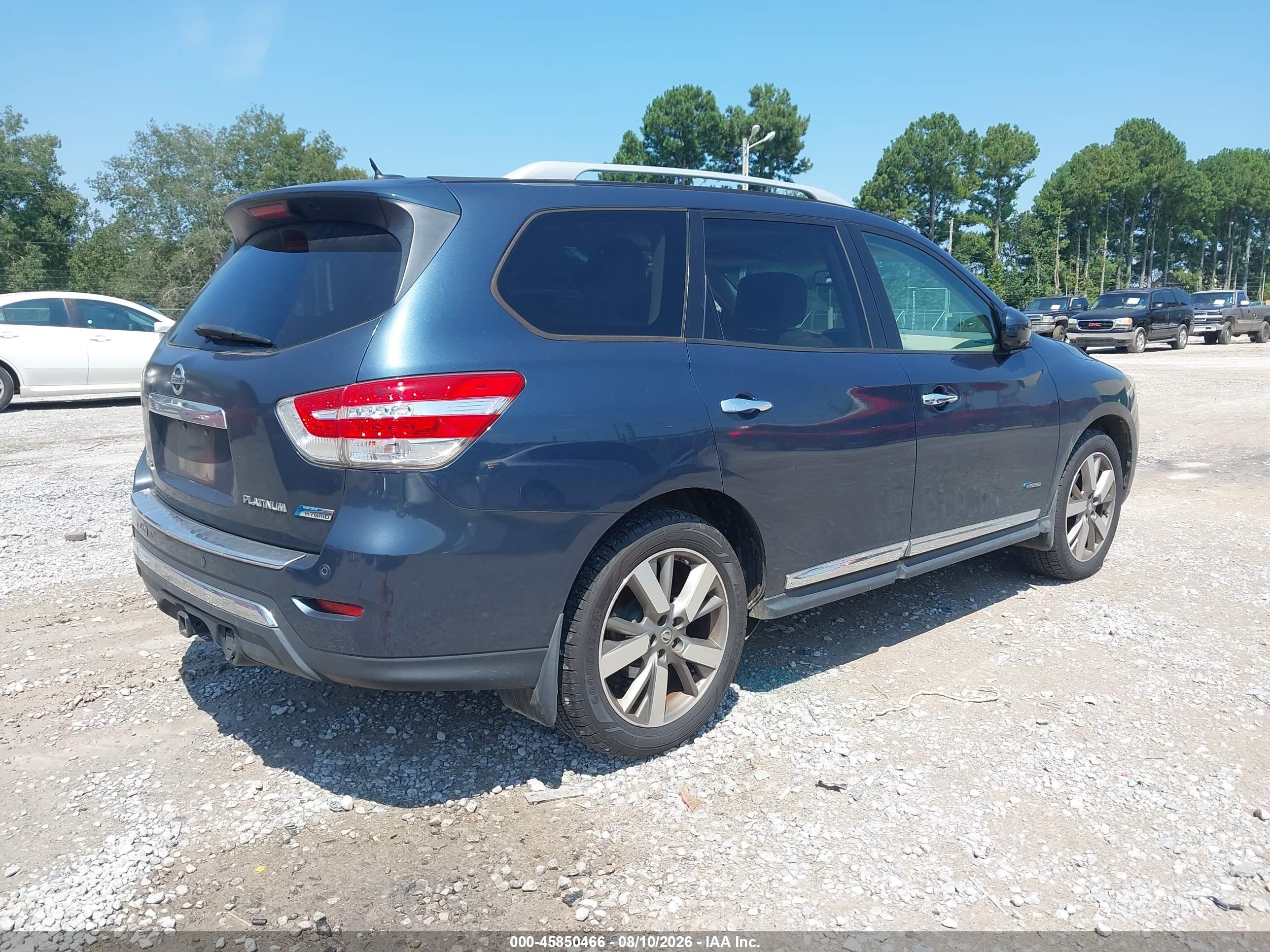 2014 Nissan Pathfinder Hybrid Platinum Синий vin: 5N1CR2MN0EC662120