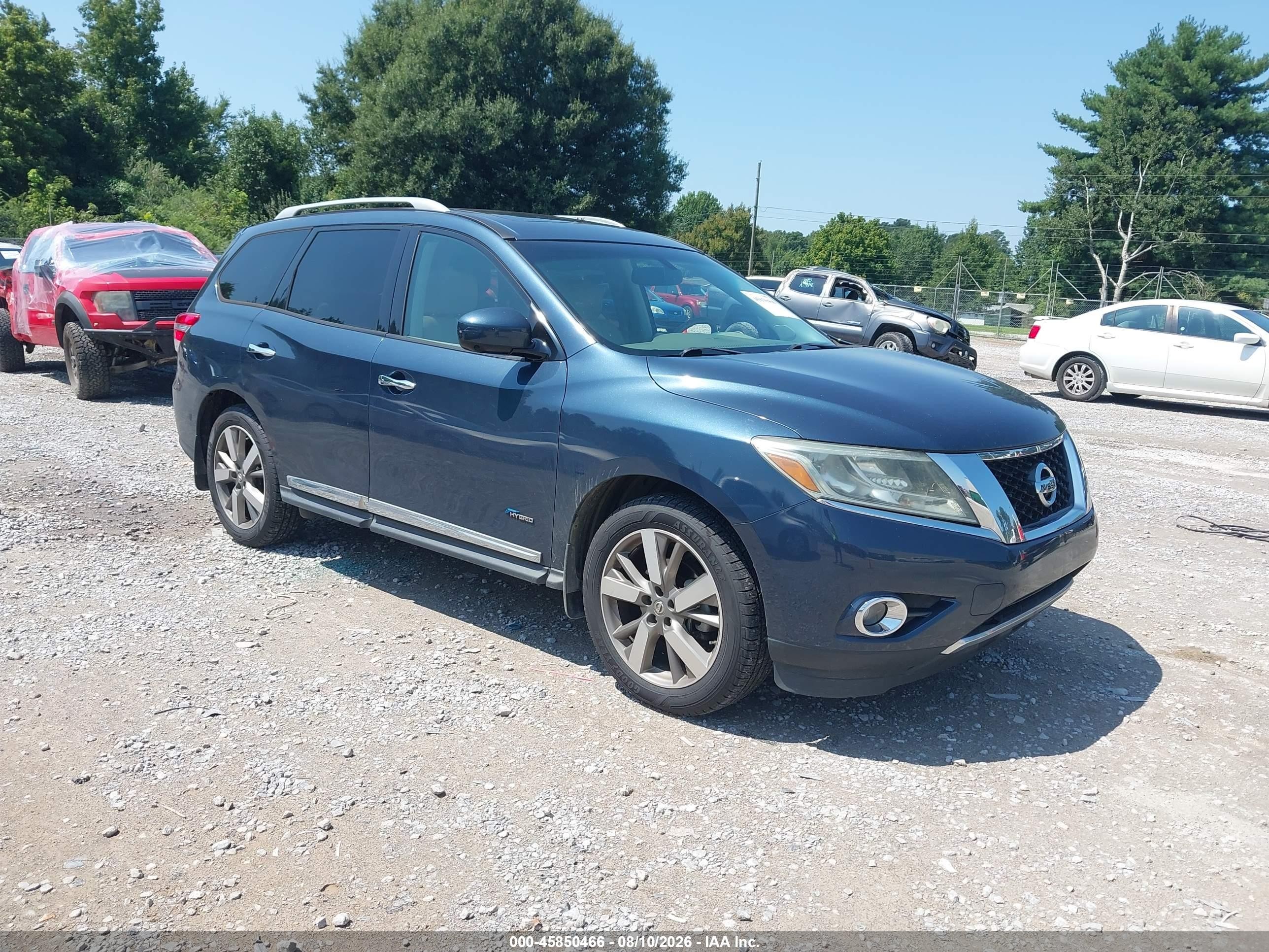 2014 Nissan Pathfinder Hybrid Platinum Синий vin: 5N1CR2MN0EC662120