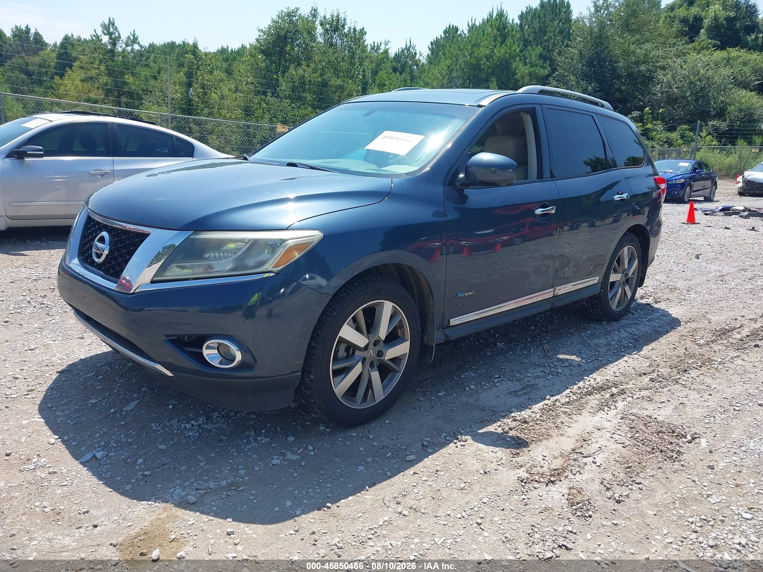 2014 Nissan Pathfinder Hybrid Platinum Синий vin: 5N1CR2MN0EC662120