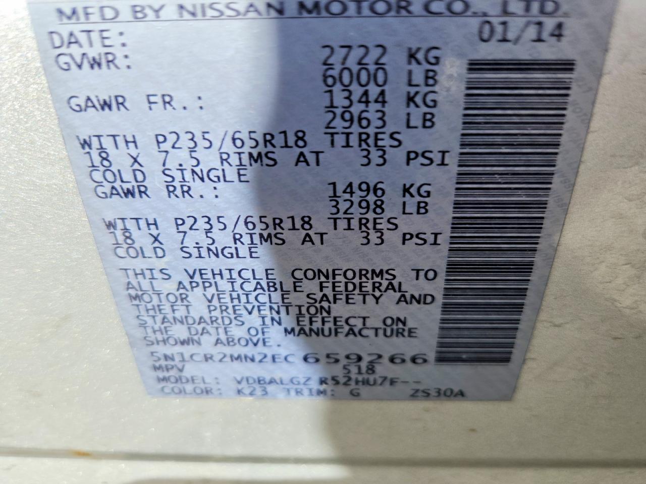 2014 Nissan Pathfinder Hybrid Sl Silver vin: 5N1CR2MN2EC659266