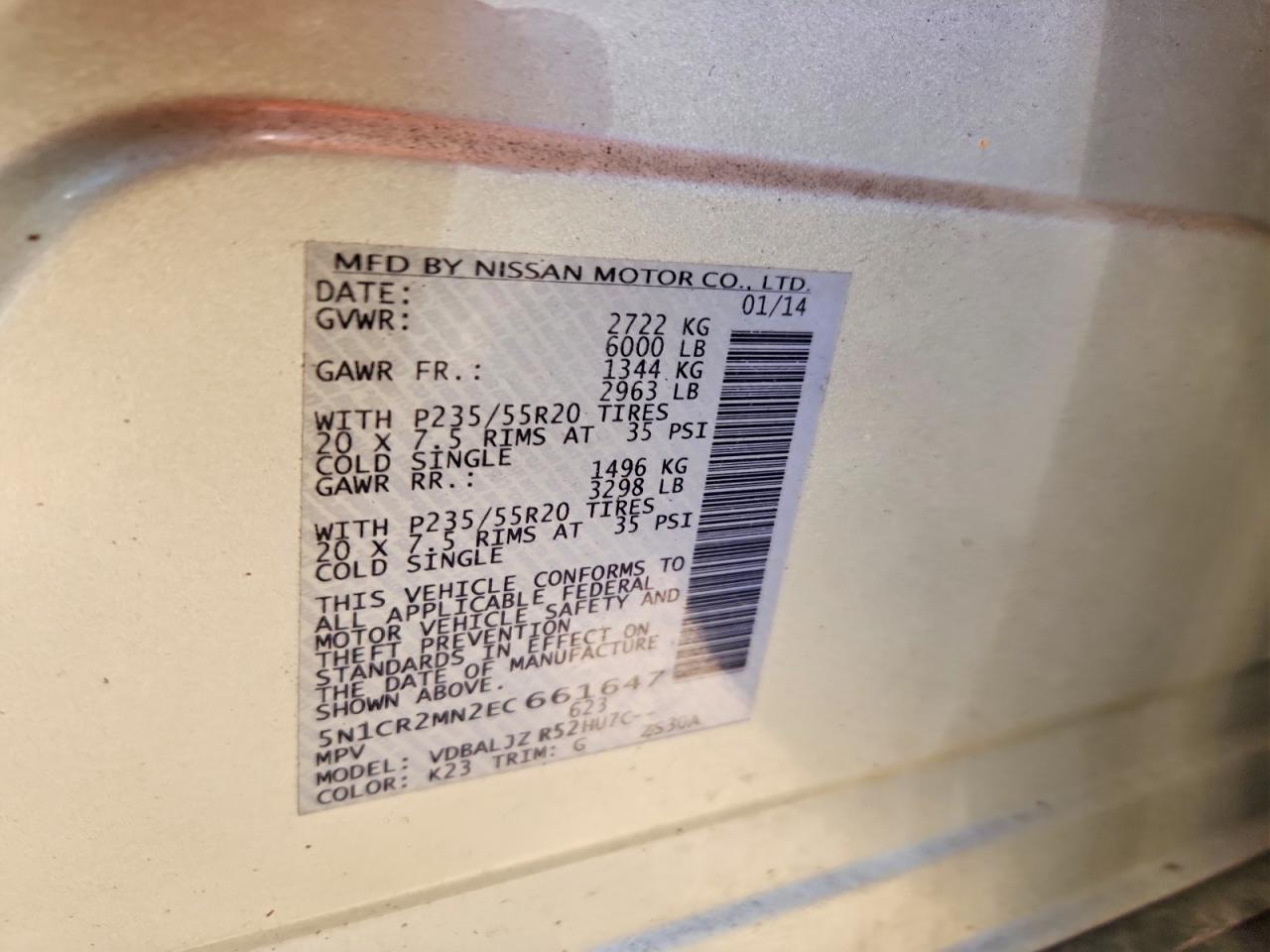 2014 Nissan Pathfinder Hybrid Sv Silver vin: 5N1CR2MN2EC661647