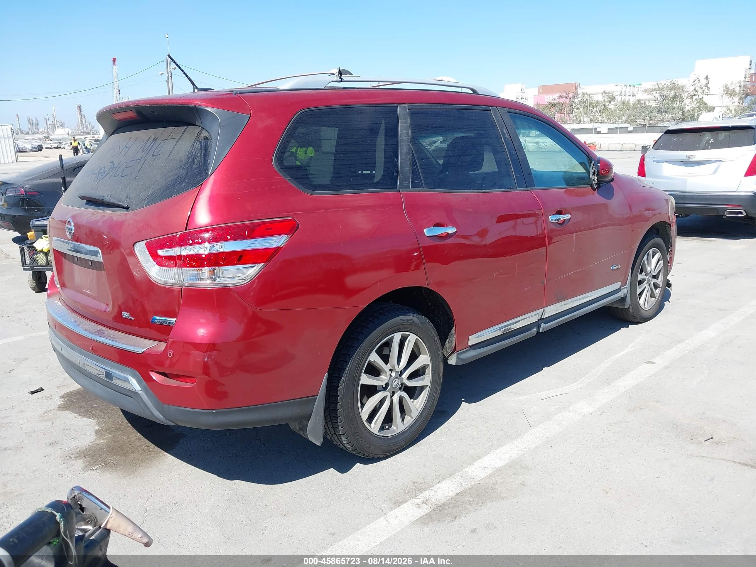 2014 Nissan Pathfinder Hybrid Sl Red vin: 5N1CR2MN3EC649751