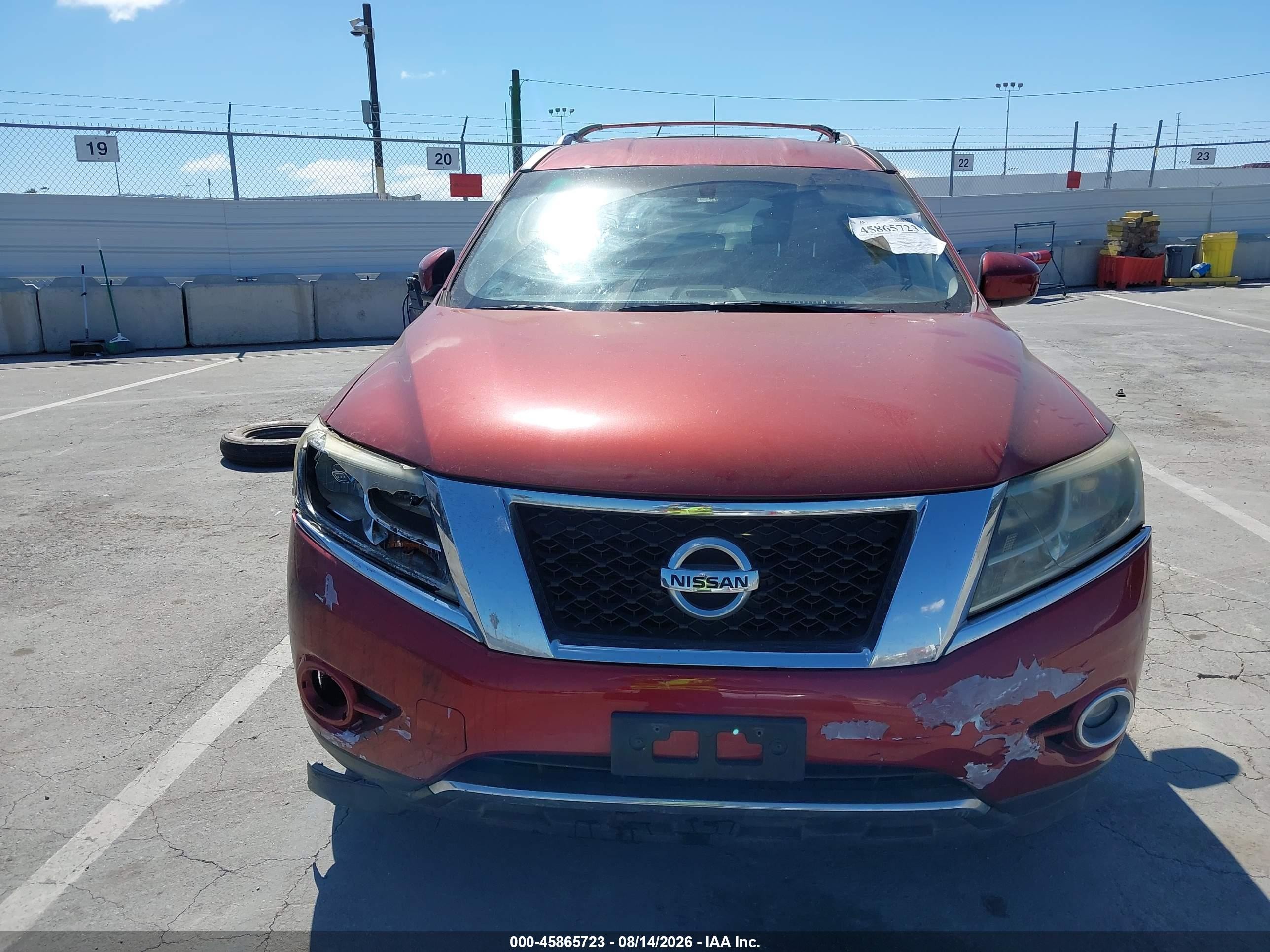 2014 Nissan Pathfinder Hybrid Sl Red vin: 5N1CR2MN3EC649751