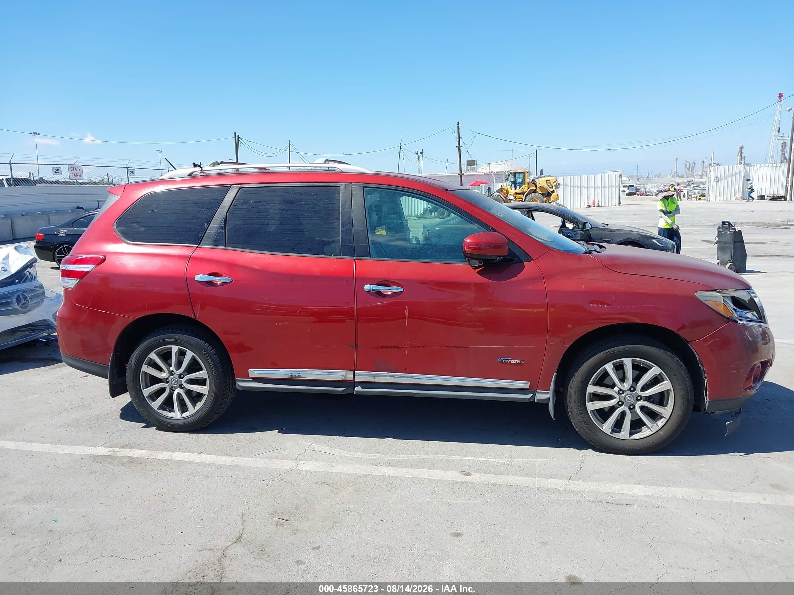 2014 Nissan Pathfinder Hybrid Sl Red vin: 5N1CR2MN3EC649751