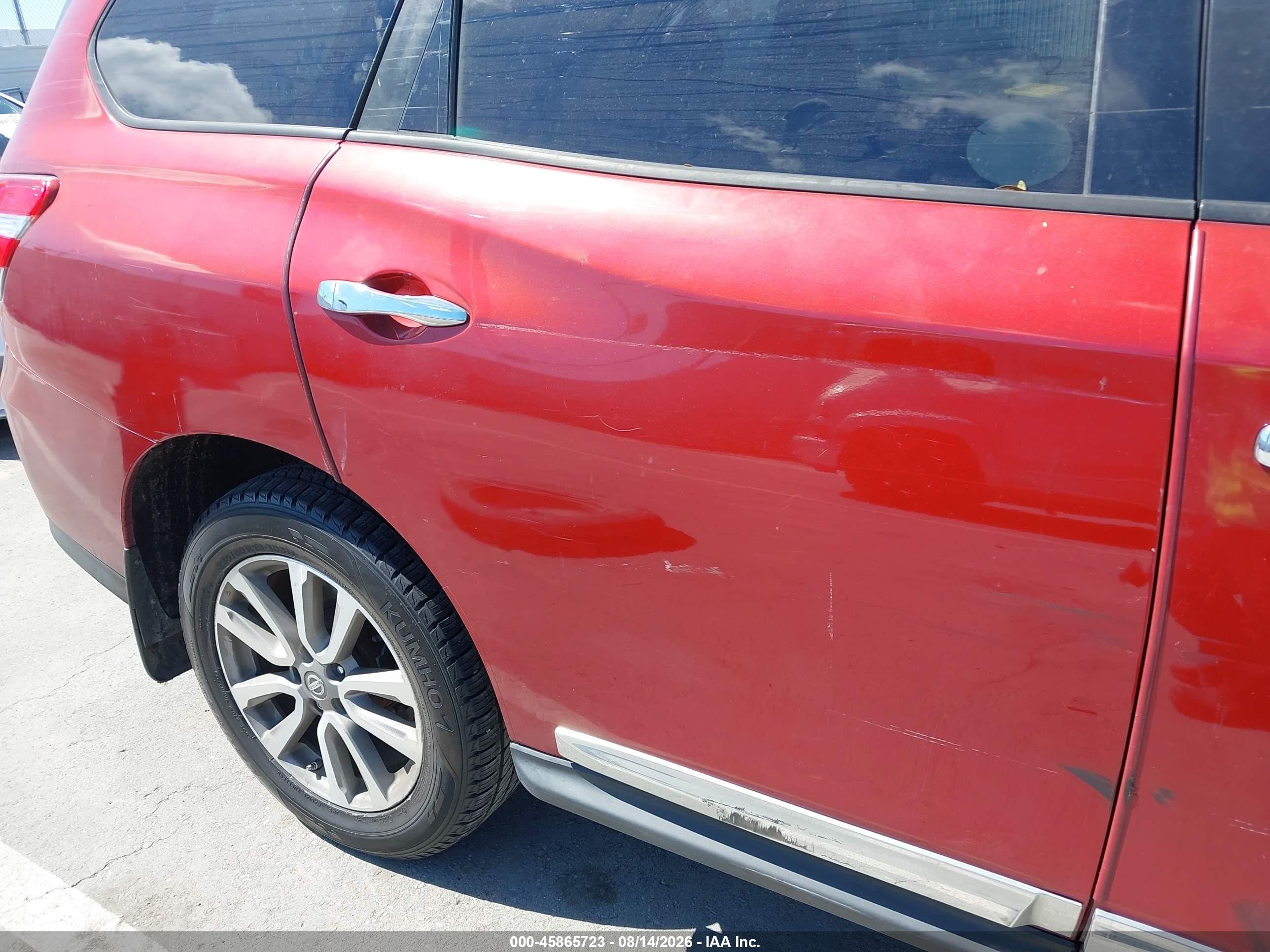 2014 Nissan Pathfinder Hybrid Sl Red vin: 5N1CR2MN3EC649751