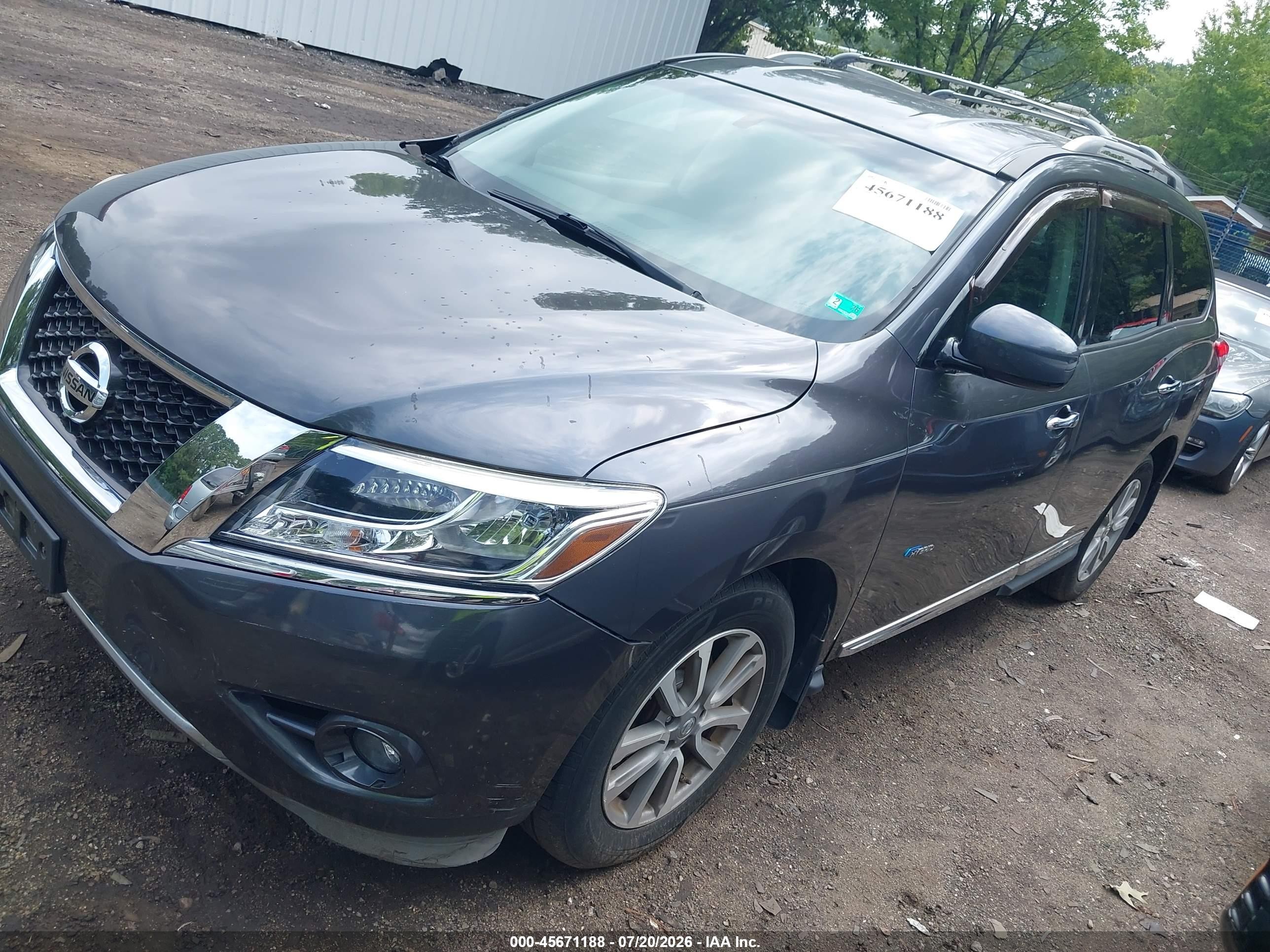 2014 Nissan Pathfinder Hybrid Sl Gray vin: 5N1CR2MN6EC650389