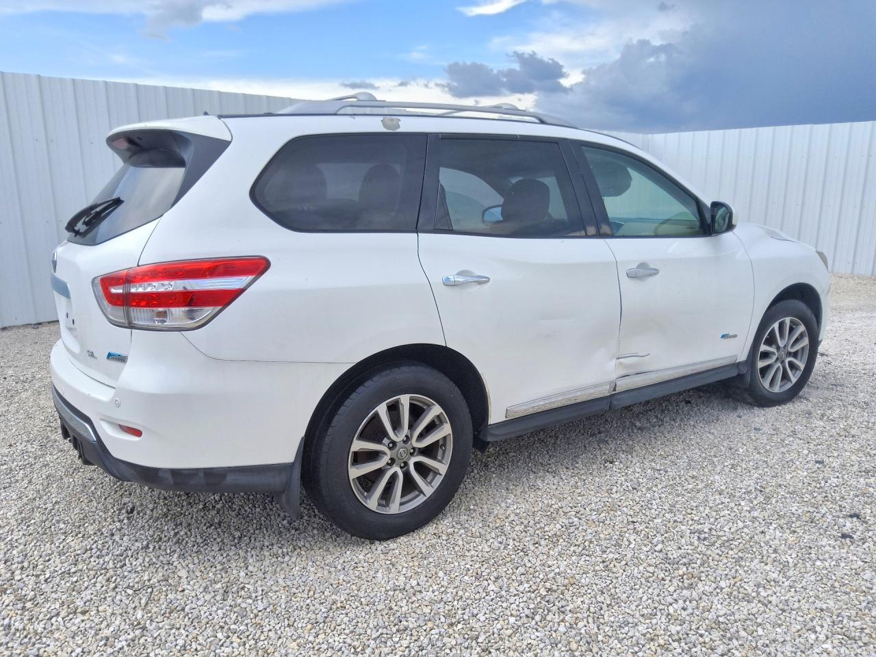 2014 Nissan Pathfinder Hybrid Sl White vin: 5N1CR2MN7EC661045