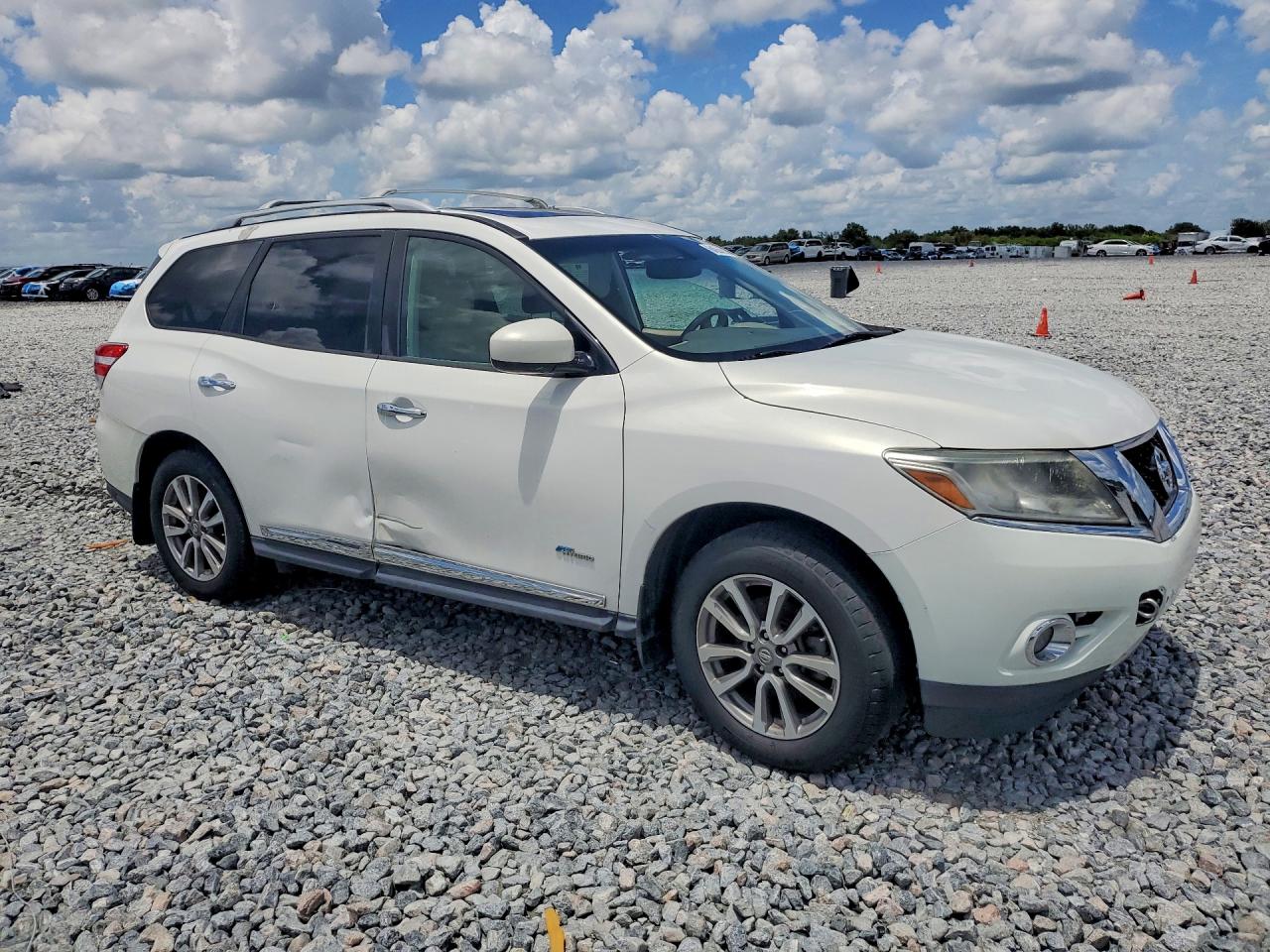 2014 Nissan Pathfinder Hybrid Sl White vin: 5N1CR2MN7EC661045