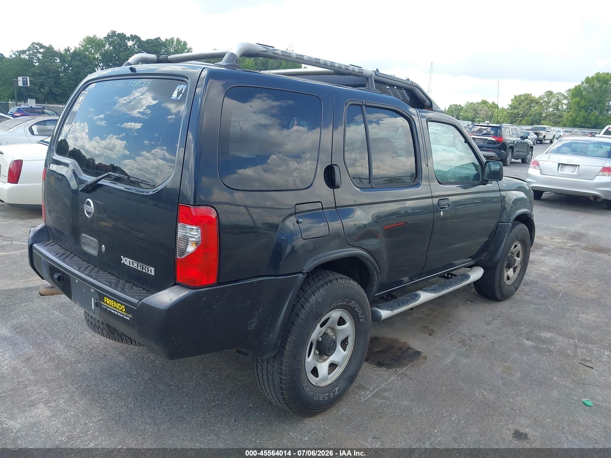 2002 Nissan Xterra Xe Black vin: 5N1DD28T32C605434