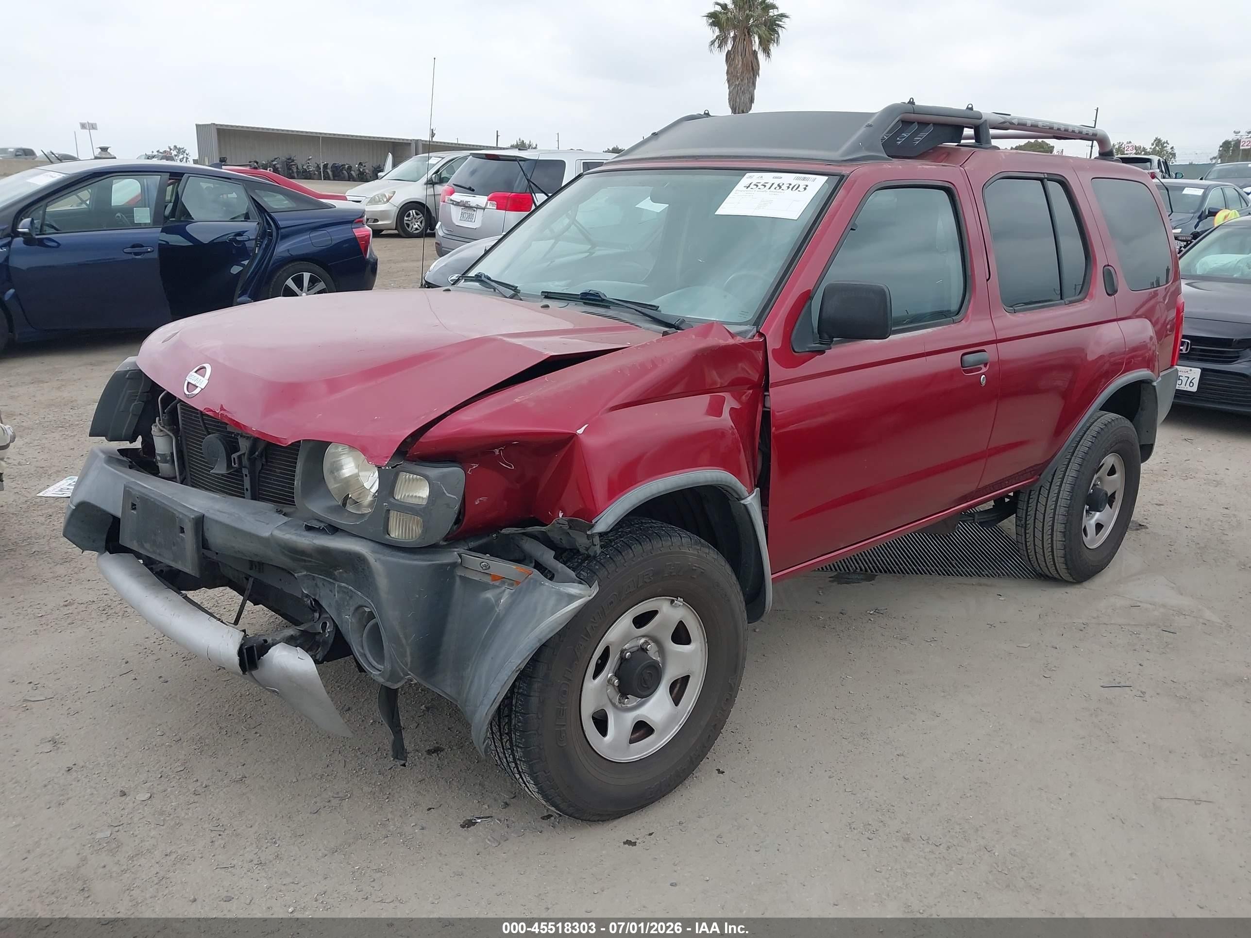 2002 Nissan Xterra Xe Red vin: 5N1DD28T82C584418