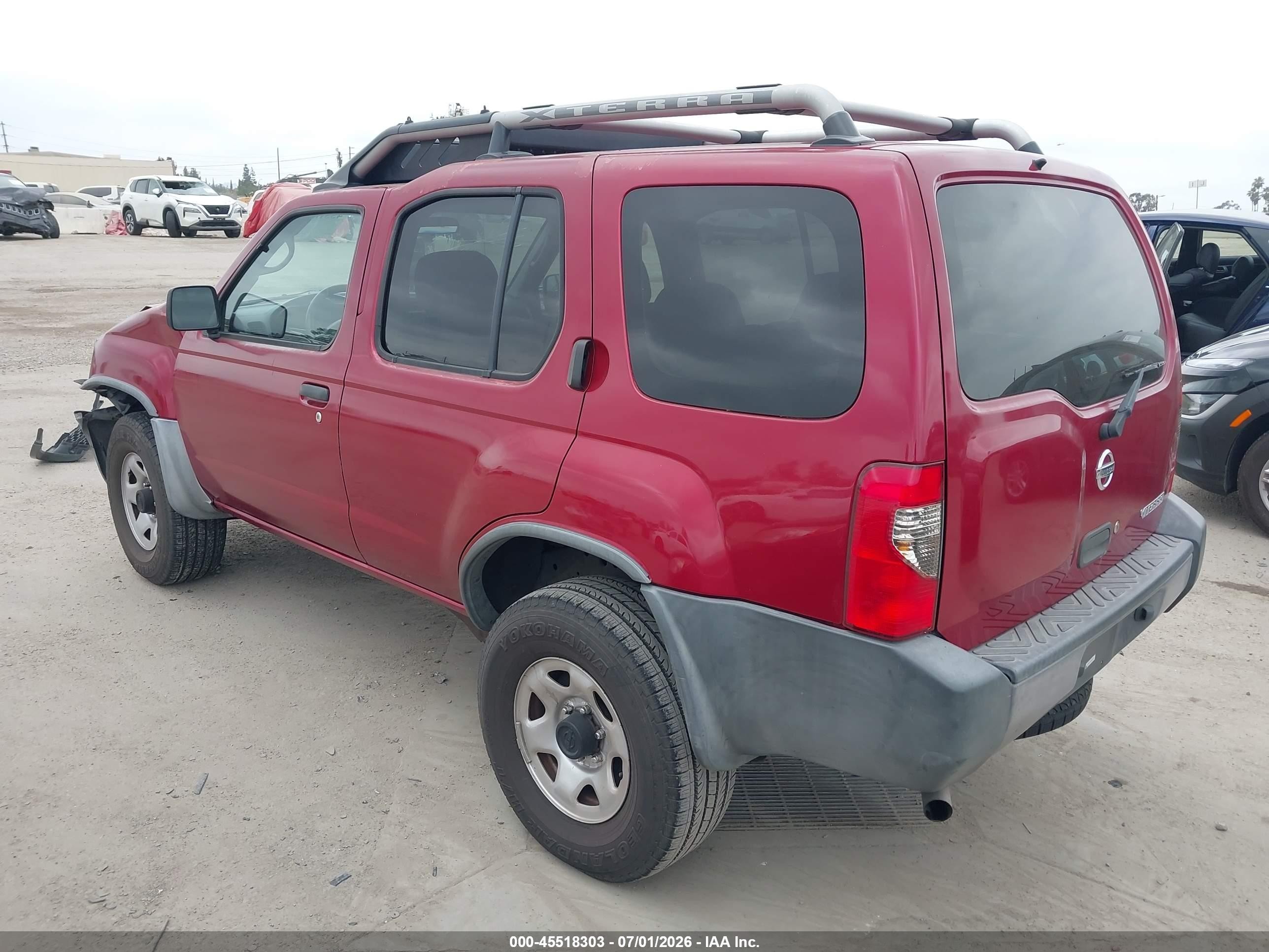 2002 Nissan Xterra Xe Red vin: 5N1DD28T82C584418