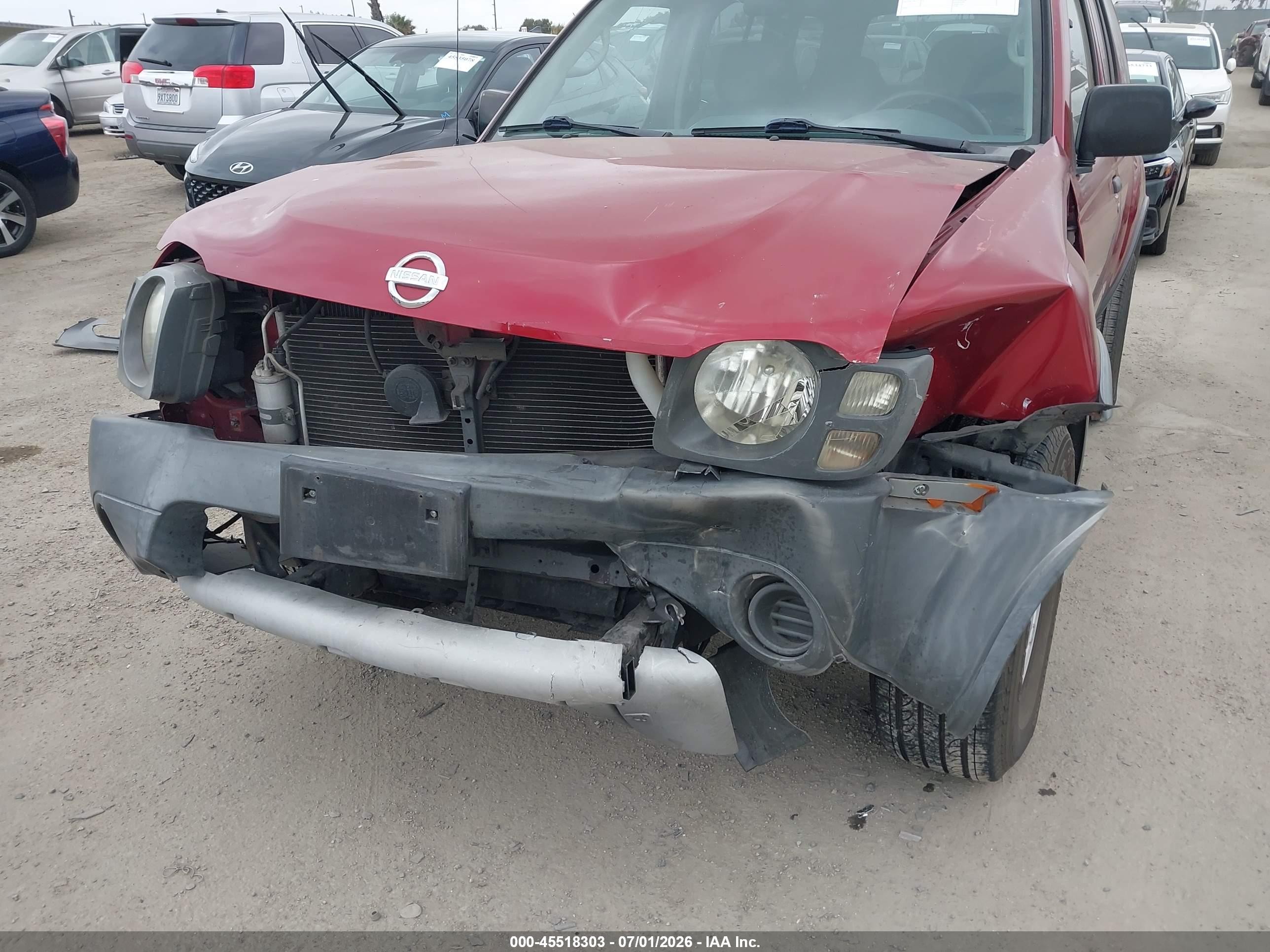 2002 Nissan Xterra Xe Red vin: 5N1DD28T82C584418