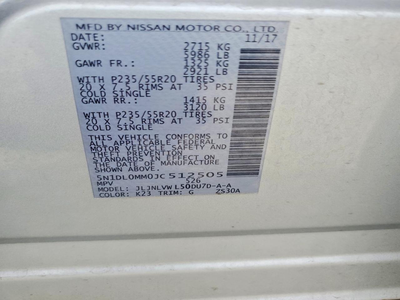 2018 Infiniti Qx60 Base Silver vin: 5N1DL0MM0JC512505